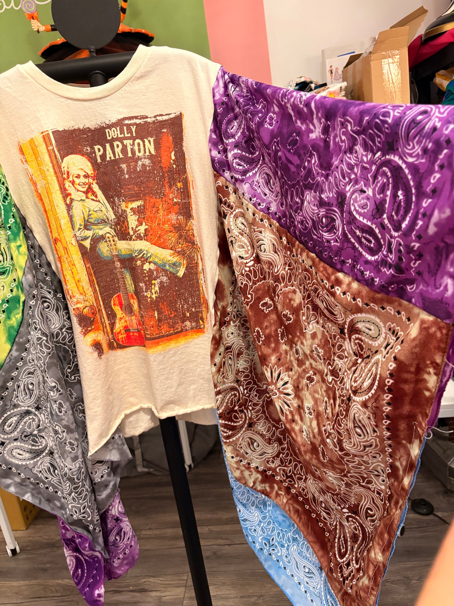 Guitar Dolly Bandana Poncho Tee Fits a Small to 2X