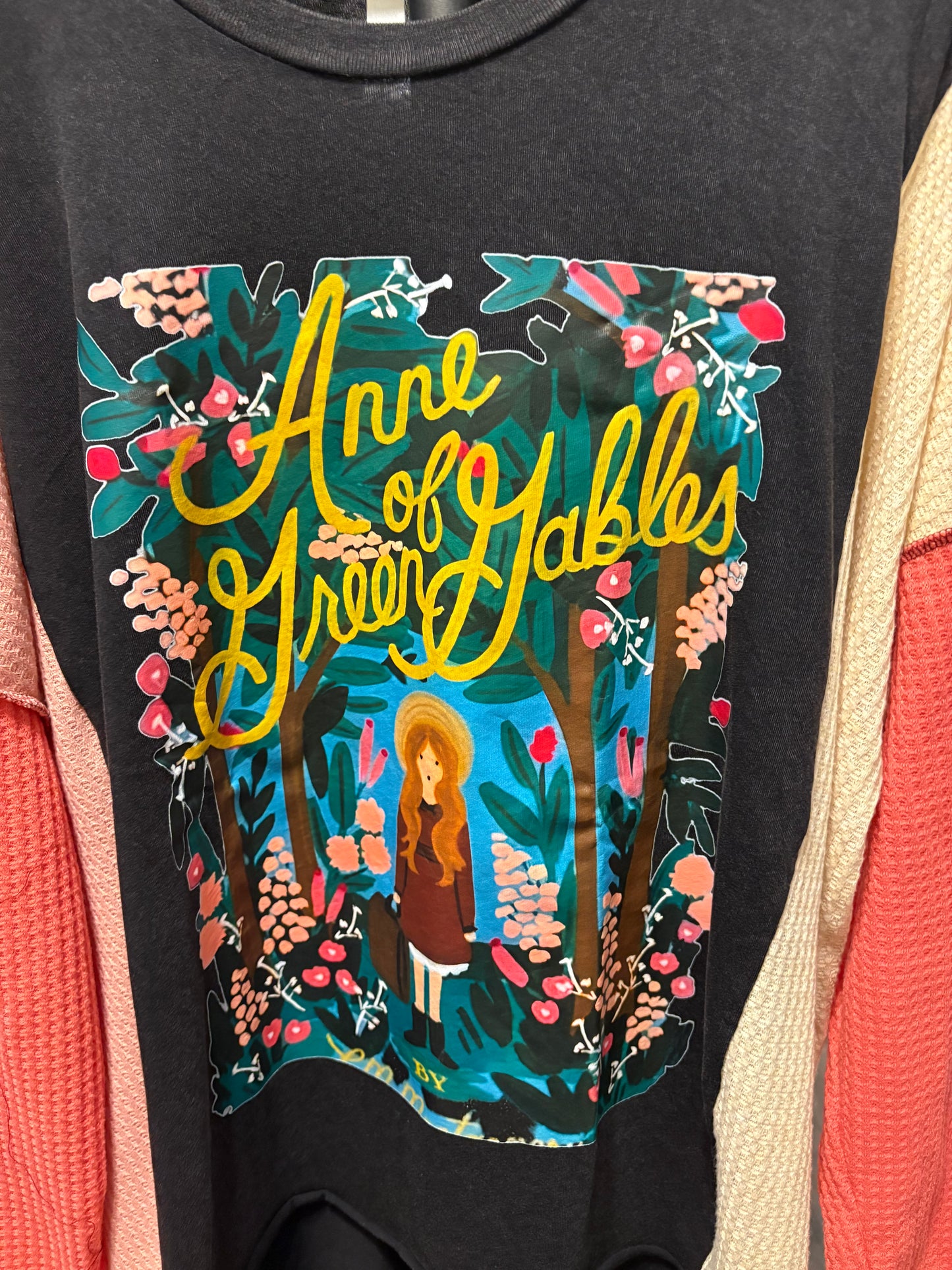 Anne of Green of Gables Upcycled Waffle Knit Top Fits a Small to 3X Super Oversized