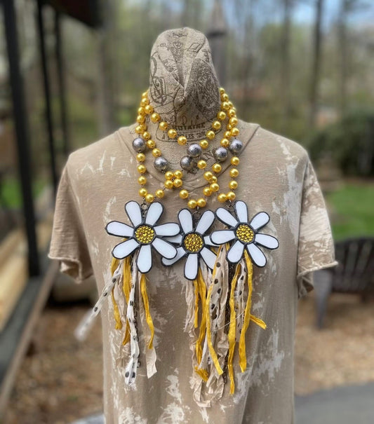 Daisy Stain Glass Necklace