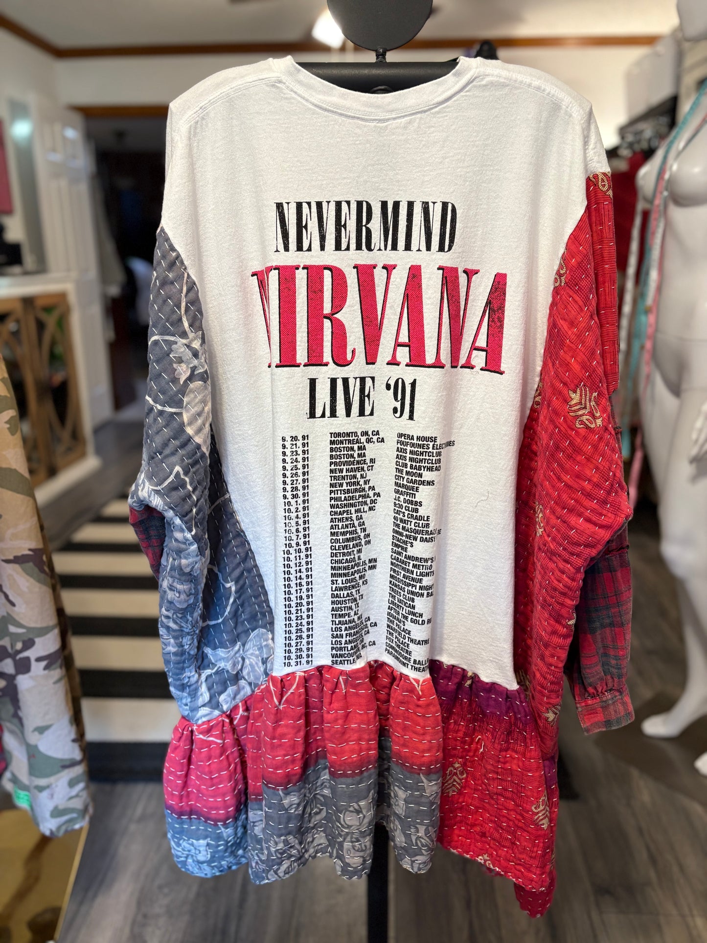 Nirvana Upcycled Vintage Kantha Dress/Long Shirt One Size Fits Most