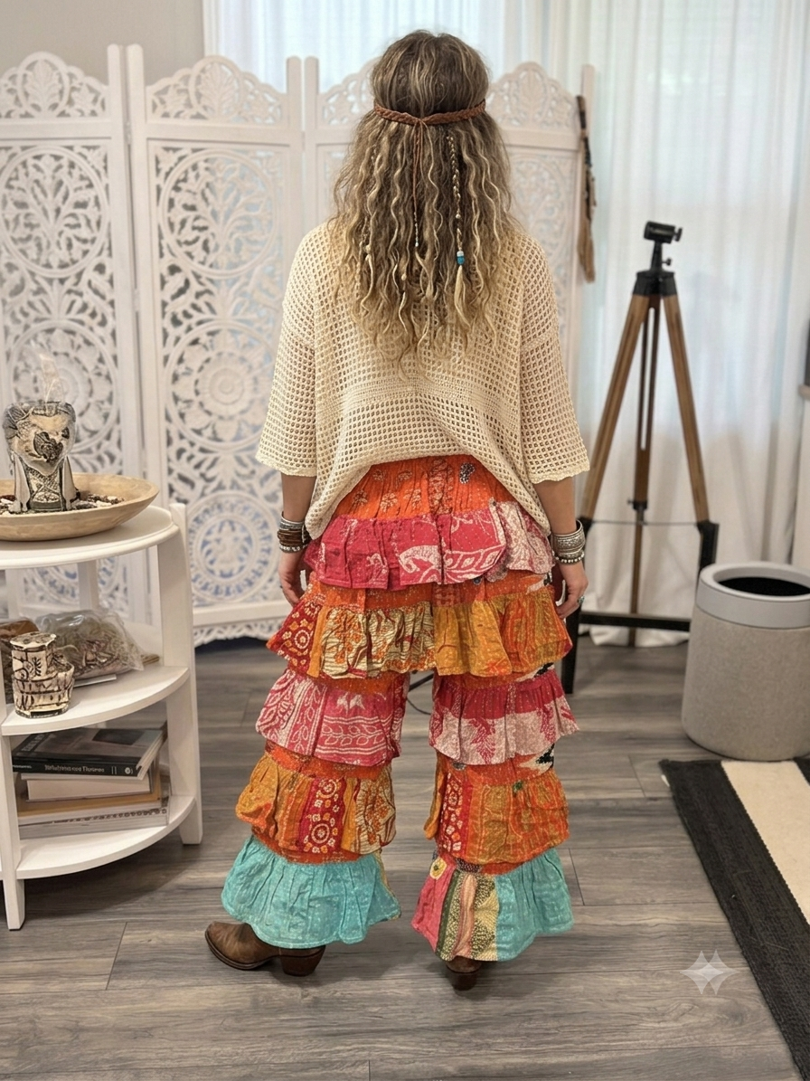 Rachel Tiered Simi Kantha Ruffle Pants One Size Fits 2-16