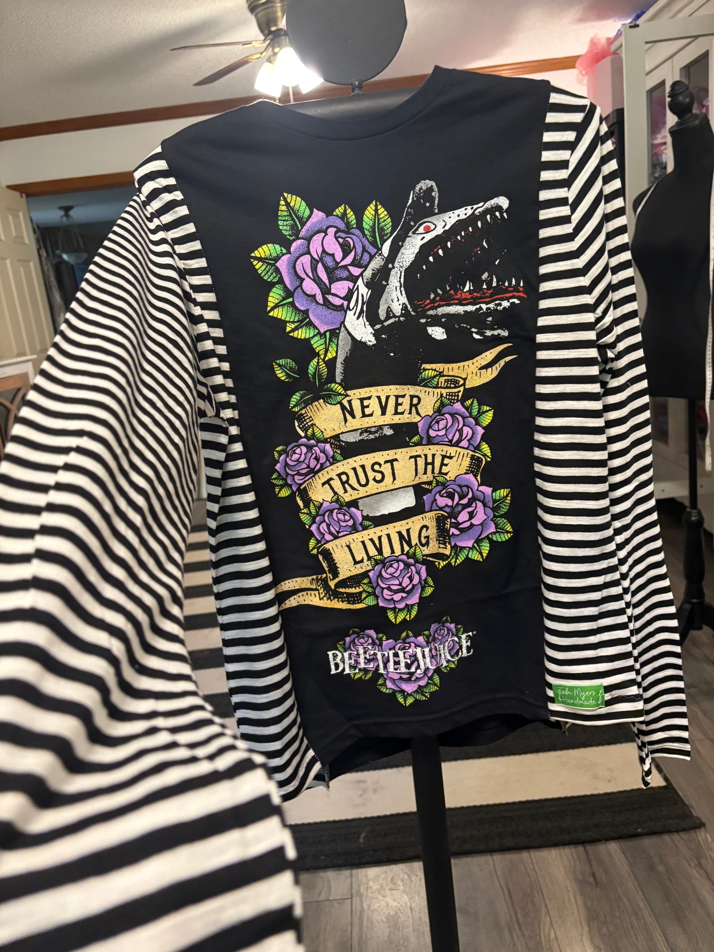 Beetlejuice Long Sleeve Knit Tee One Size Fits a Small to Large