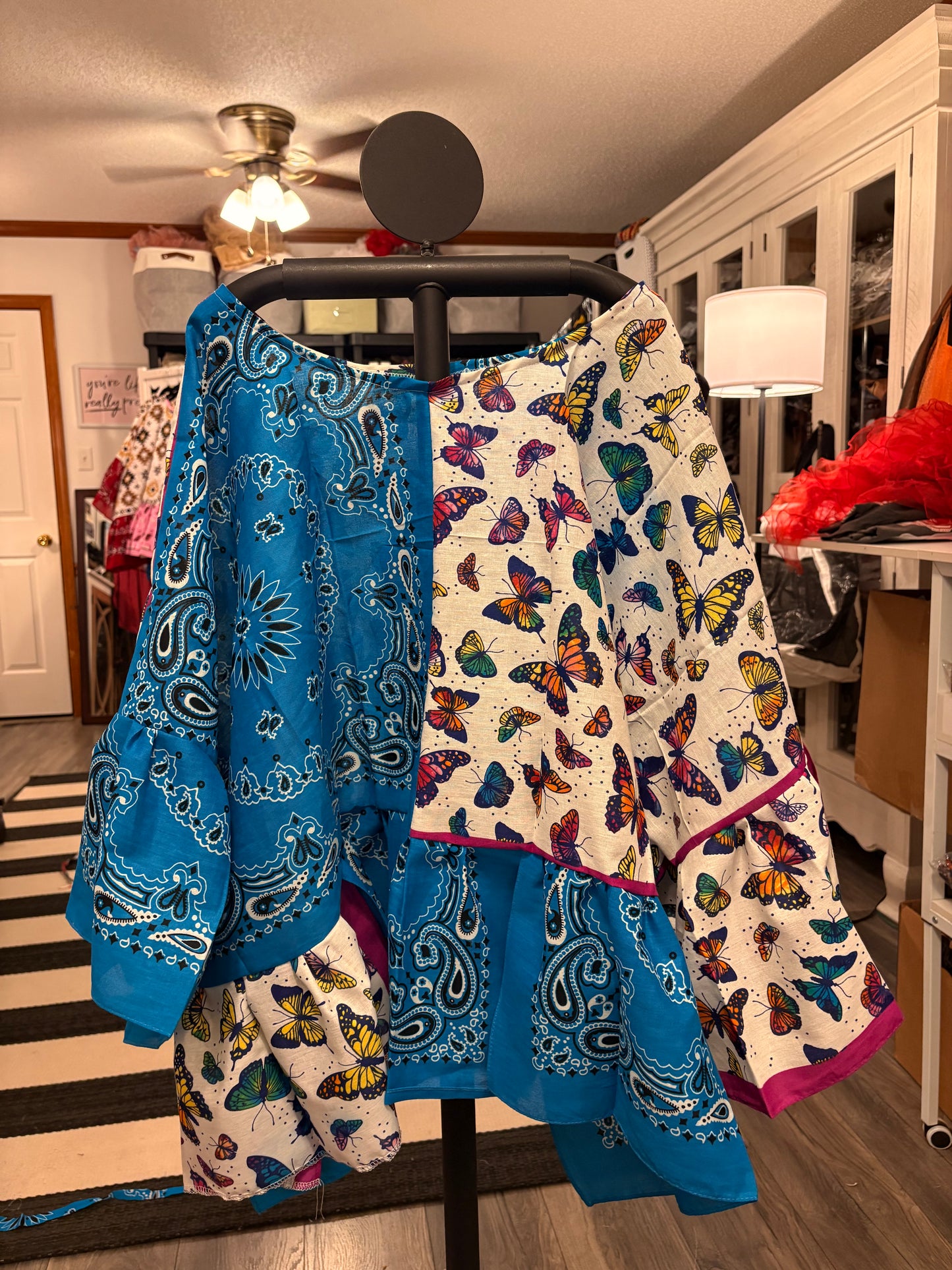 Embrace Change Bandana Ruffled Poncho One Size Fits a Small to 3X