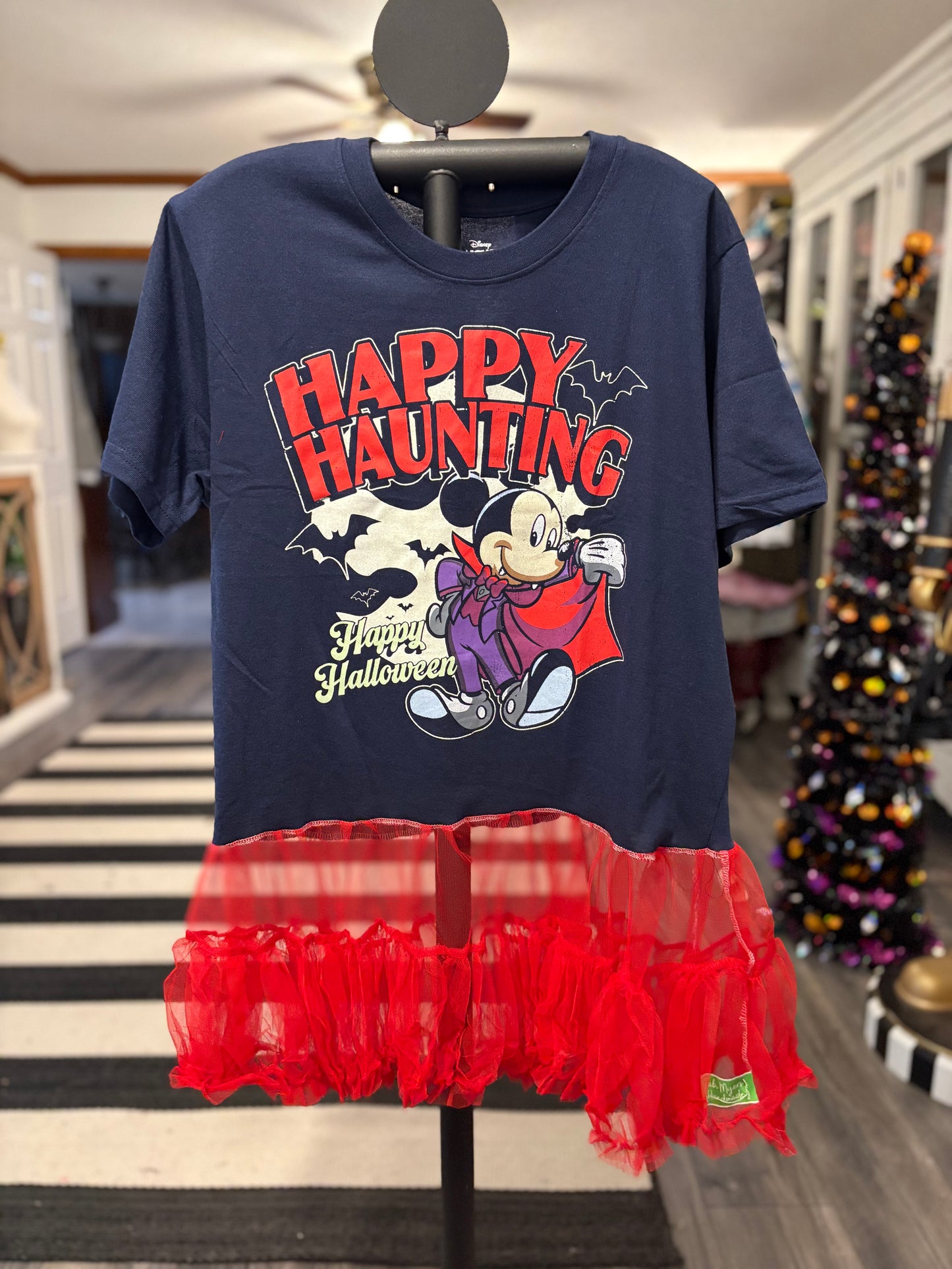 Happy Haunting Mickey Rockstar Tutu Tee One Size Fits a Small to Large