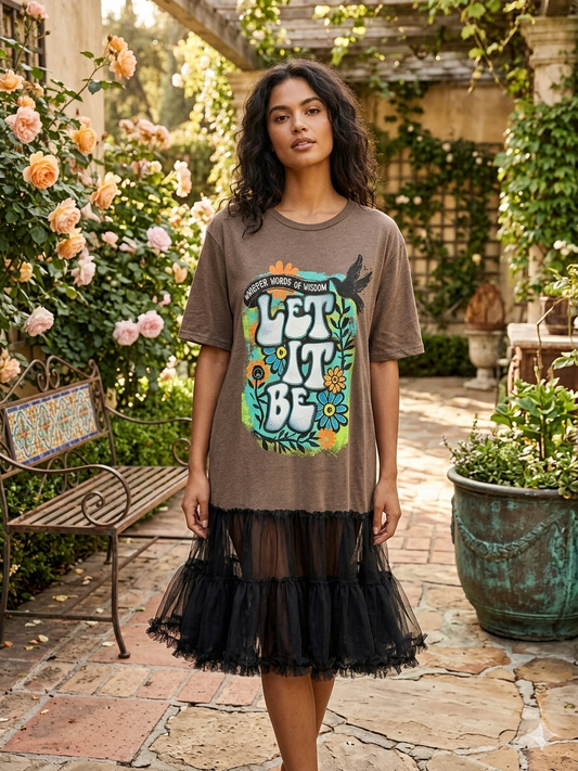 Let It Be Upcycled Rockstar Dress One Size Fits a Small to 3X