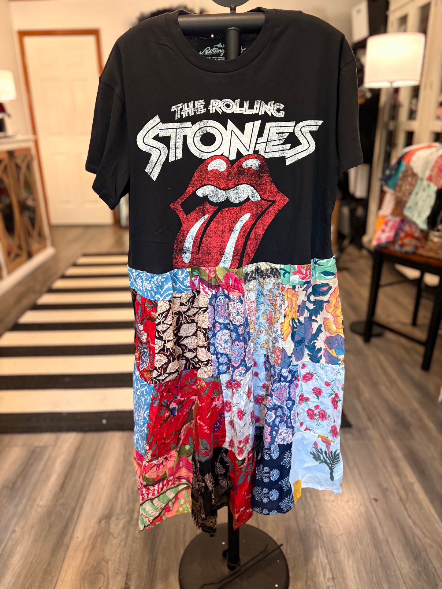 The Stones Upcycled Patchwork Dress One Size Fits a Small to XL
