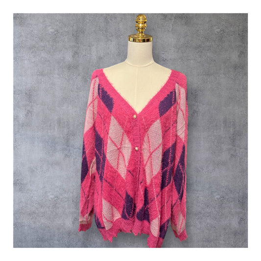 Pink Argyle Sweater