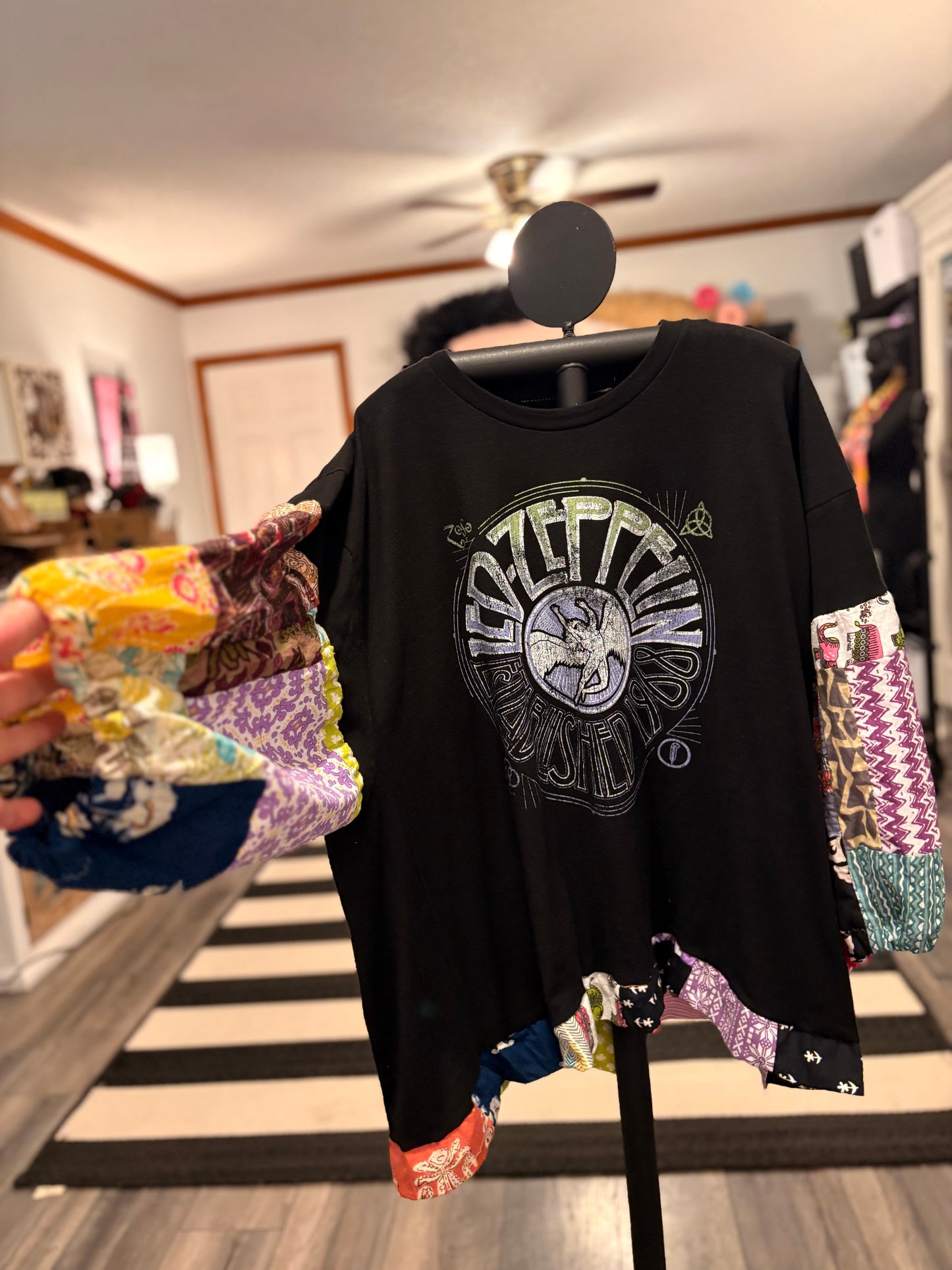 Whole Lotta Love Upcycled Vintage Patchwork Tee Fits a Small to 2X
