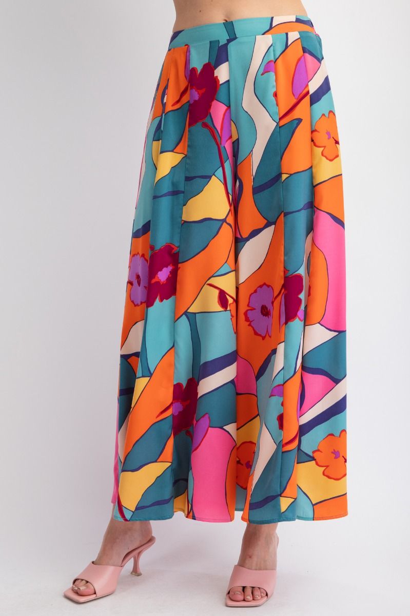 Teal Mirabelle Wide Leg Satin Pants