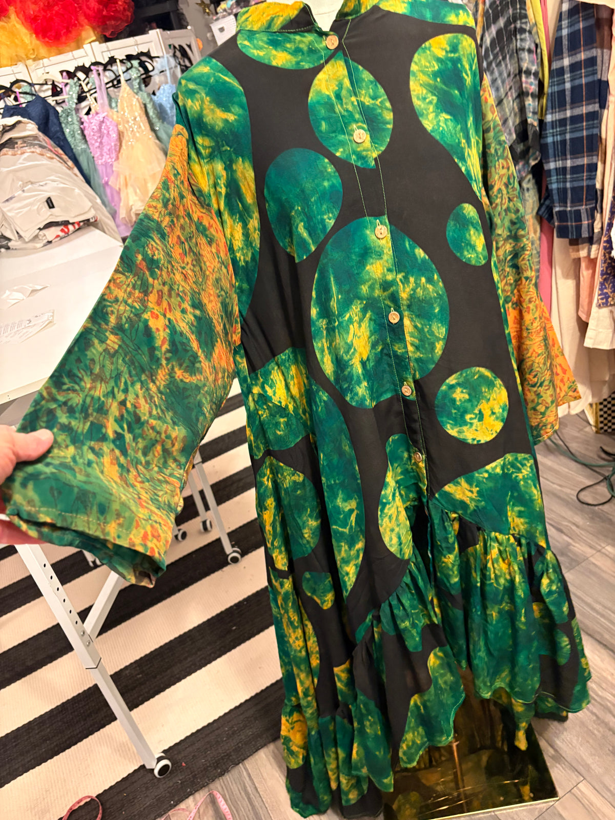 Tabi Silk Ruffled Duster One Size Fits Small to 2X 2-16