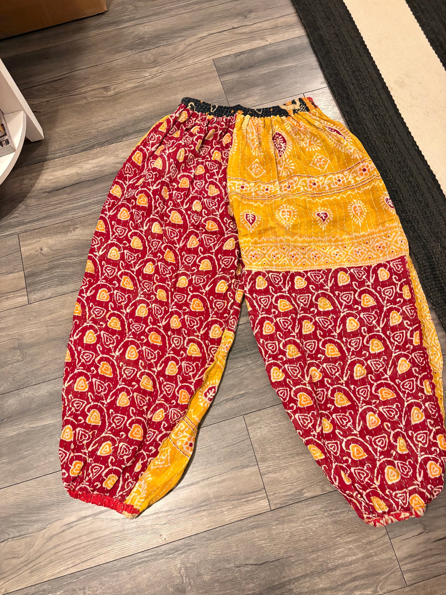 Sabrina Women Vintage Kantha Quilt Cotton Reversible Harem Pant One Size Fits Size 4-16