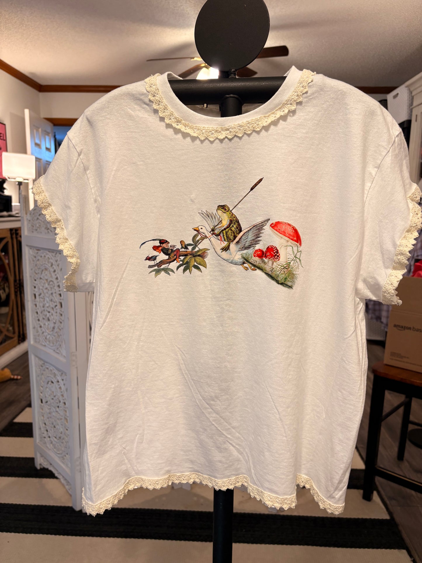 Toadstool and Gnome “Junk” Tee One Size Fits an XS to Medium