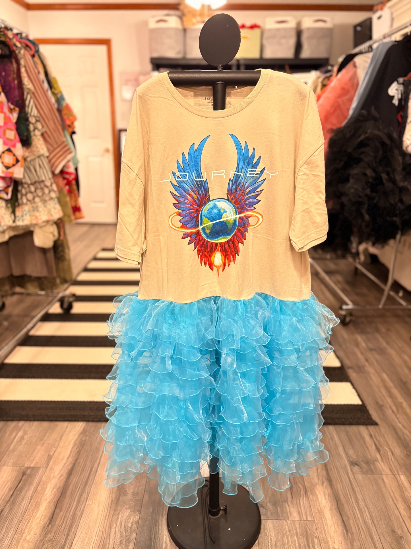 Just A Small Town Girl Rockstar Ruffle Dress/Top One Size Fits a Small to 3X