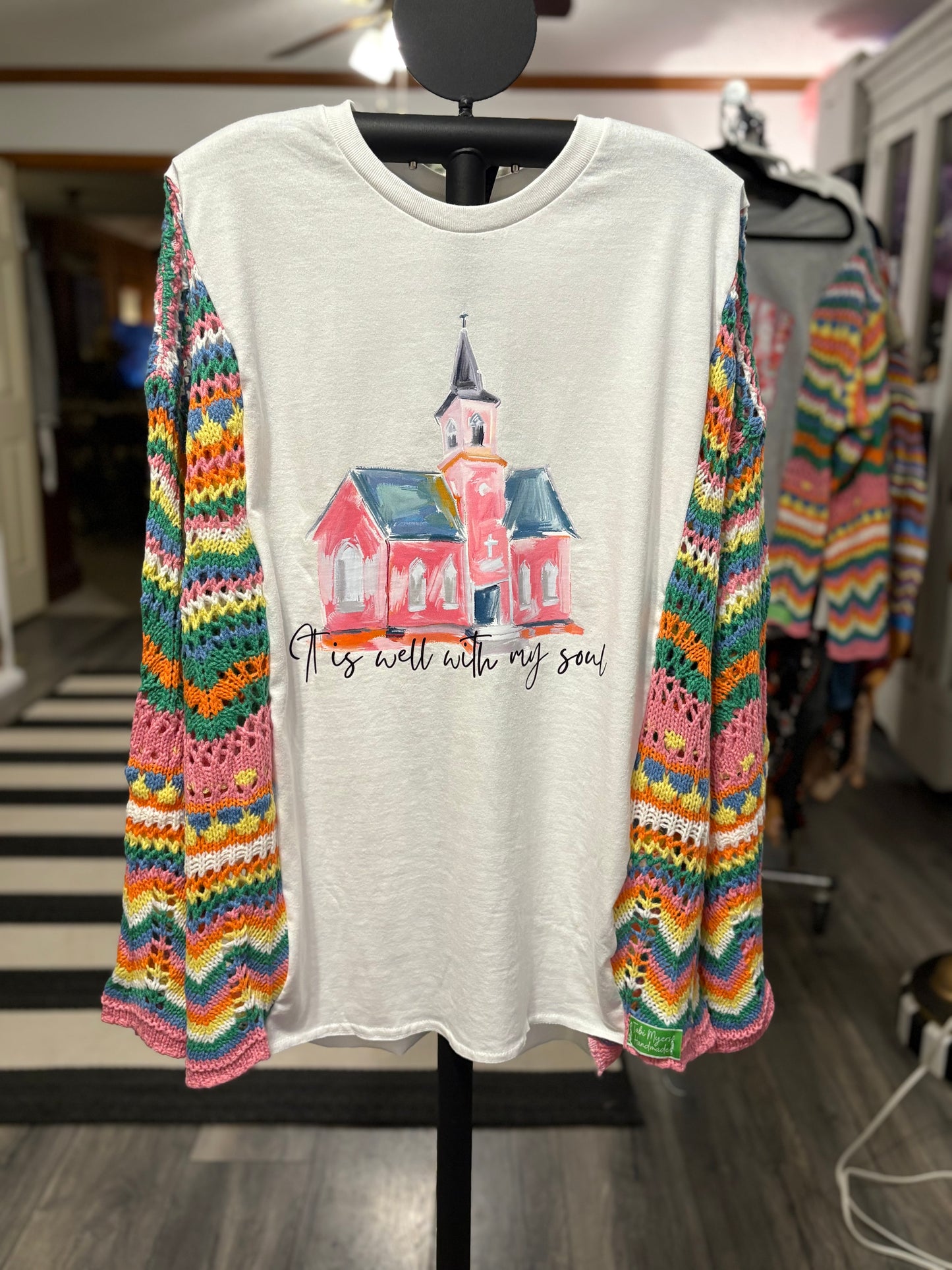 It Is Well Upcycled Drop Sleeve Sweater One Size Fits a Small to XXL