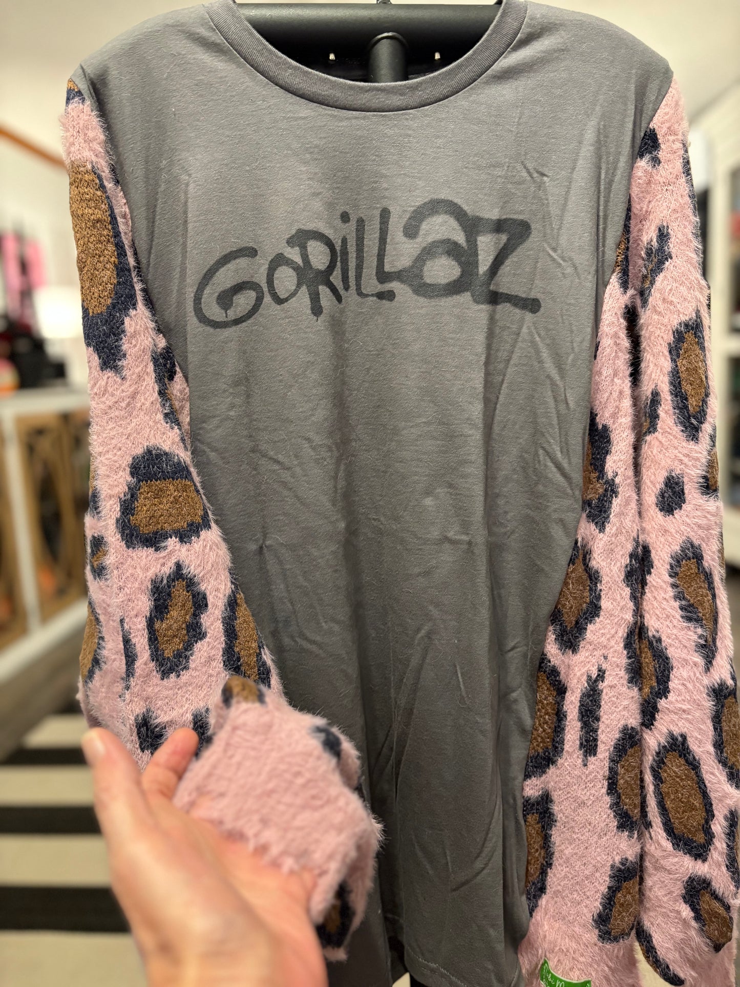 Gorillazzzz Upcycled Fuzzy Fur Sweater Tee One Size Fits A Small to XXL Oversized