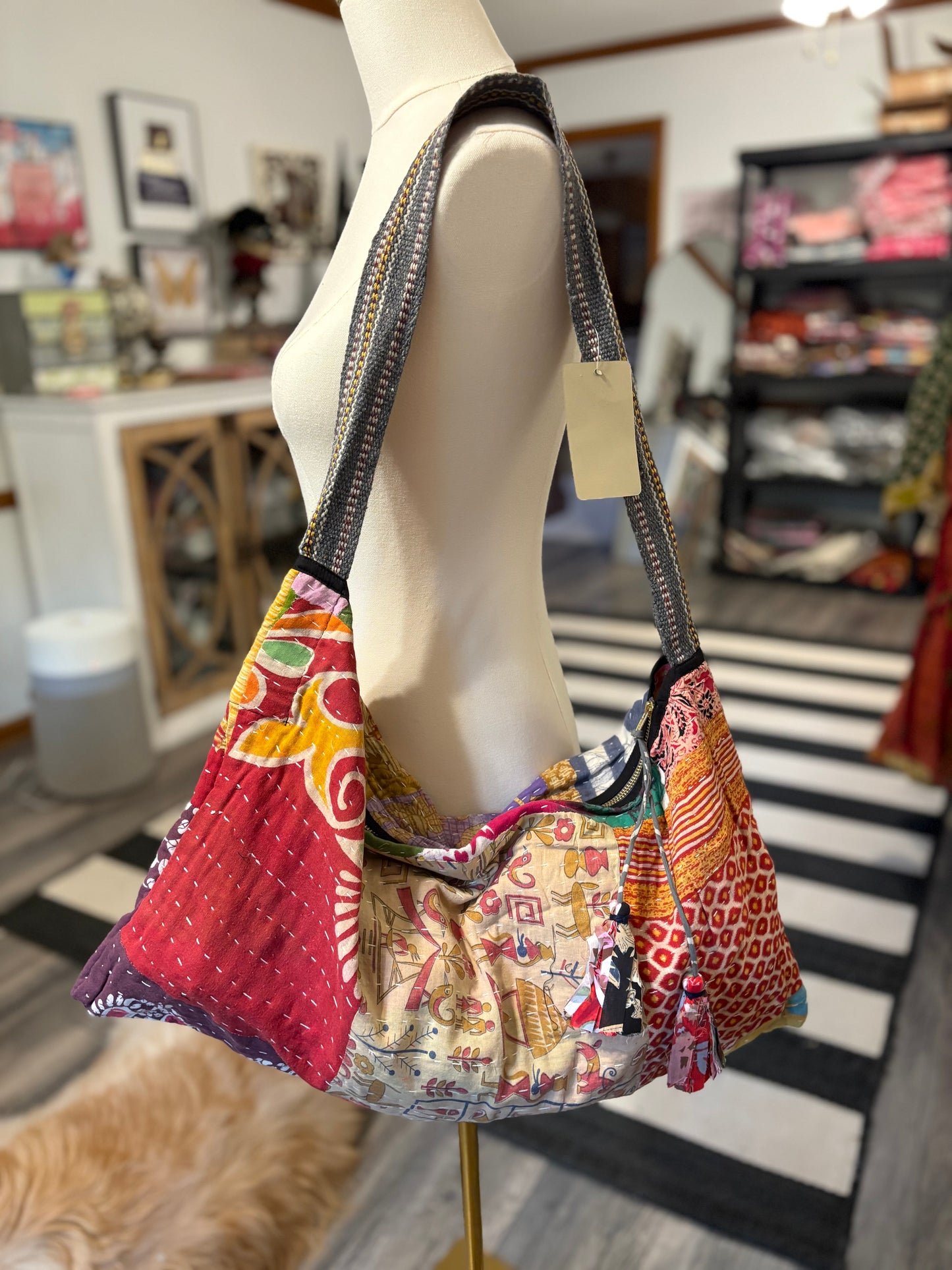 Angelica Kantha Hobo Bag
