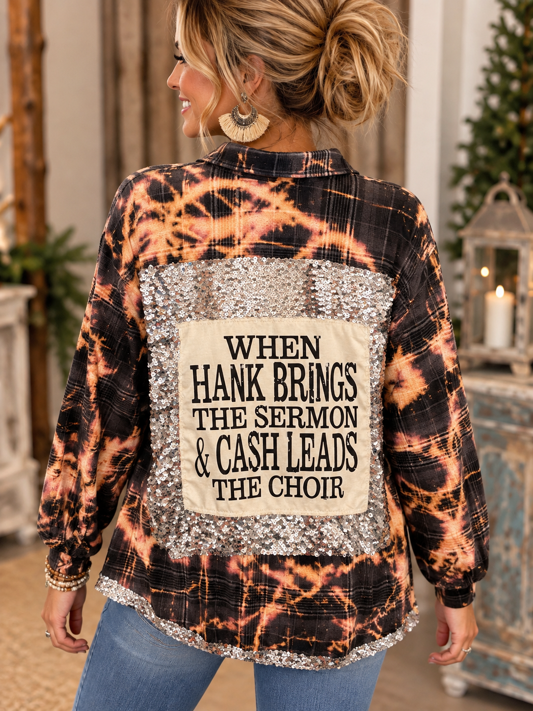 Hank and Cash Hi/Lo Glam Flannel One Size Fits a Small to XL