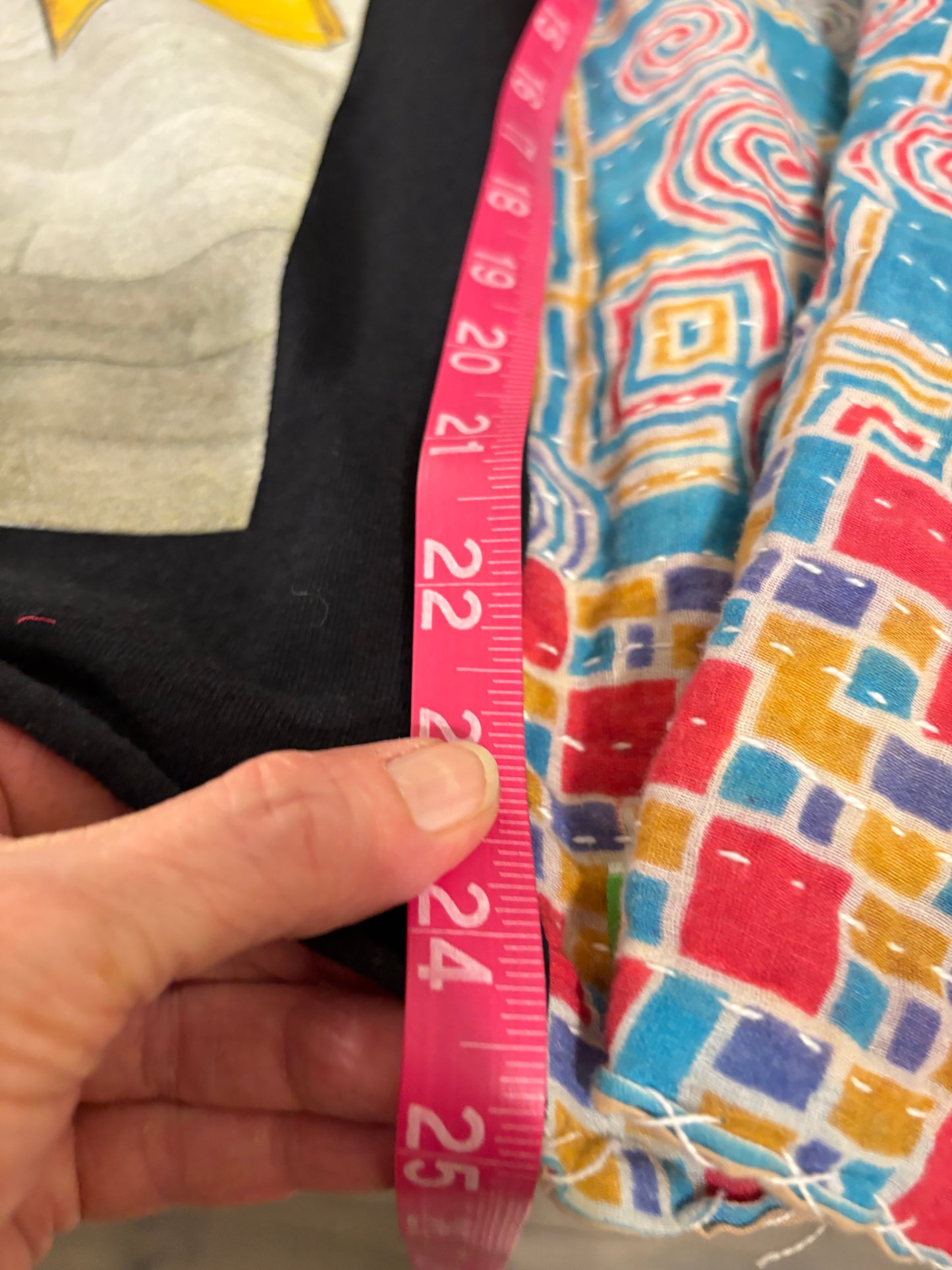 As If Upcycled Vintage Kantha Poncho Tee Fits A Size Small to XXL