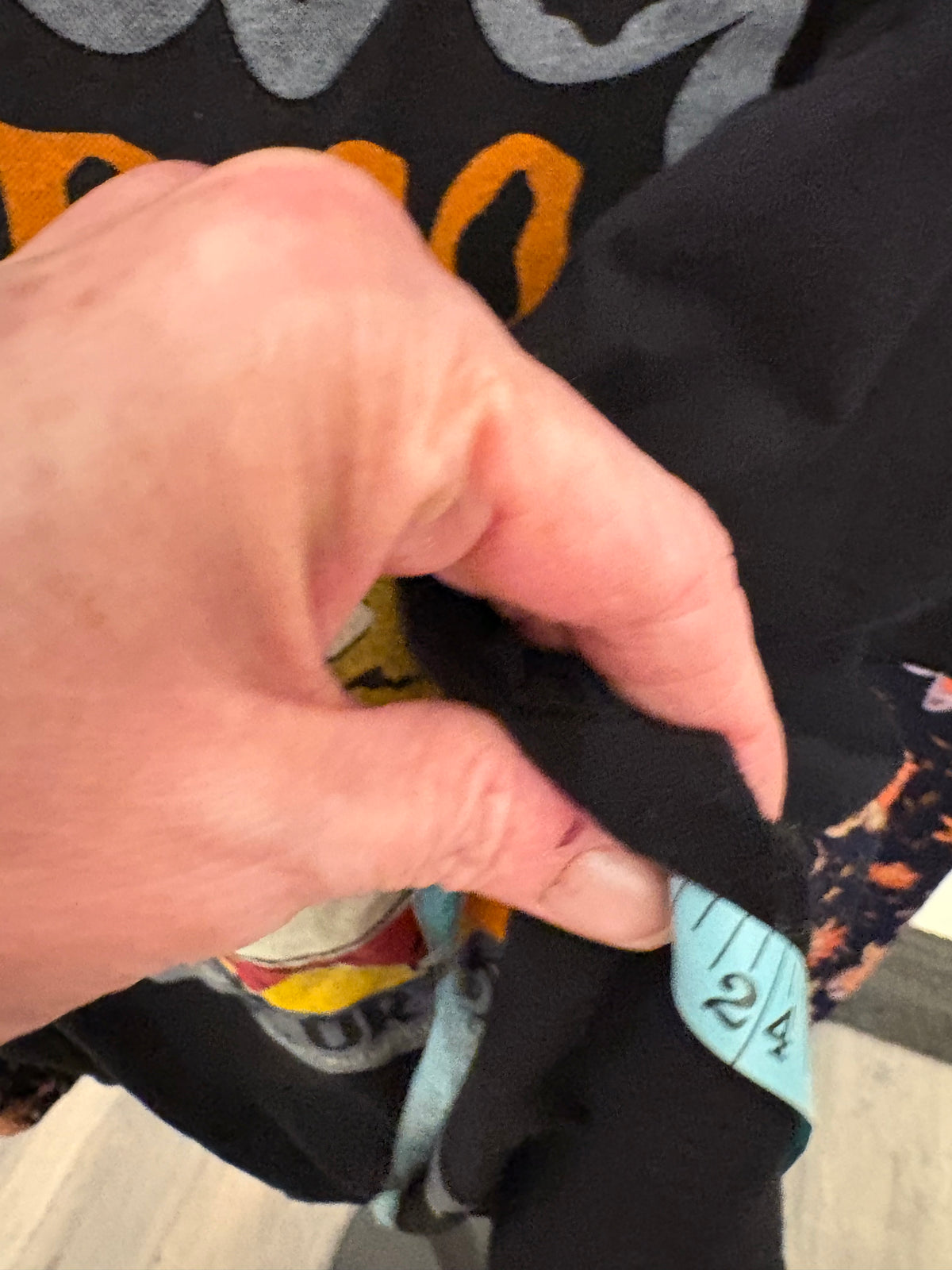 Boo! Embroidered Glam Sleeve Tee Fits a Small to XL
