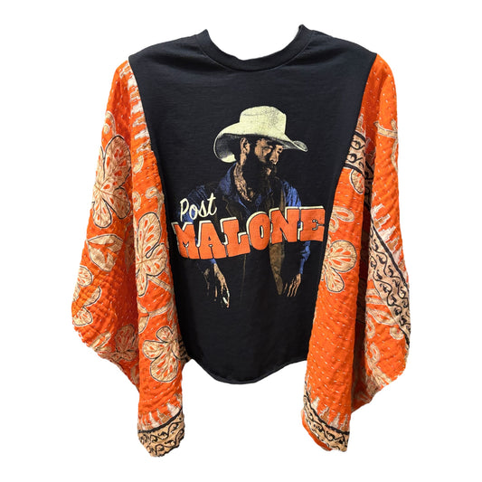 Post Malone Upcycled Vintage Kantha Poncho Tee One Size Fits a Small to XL