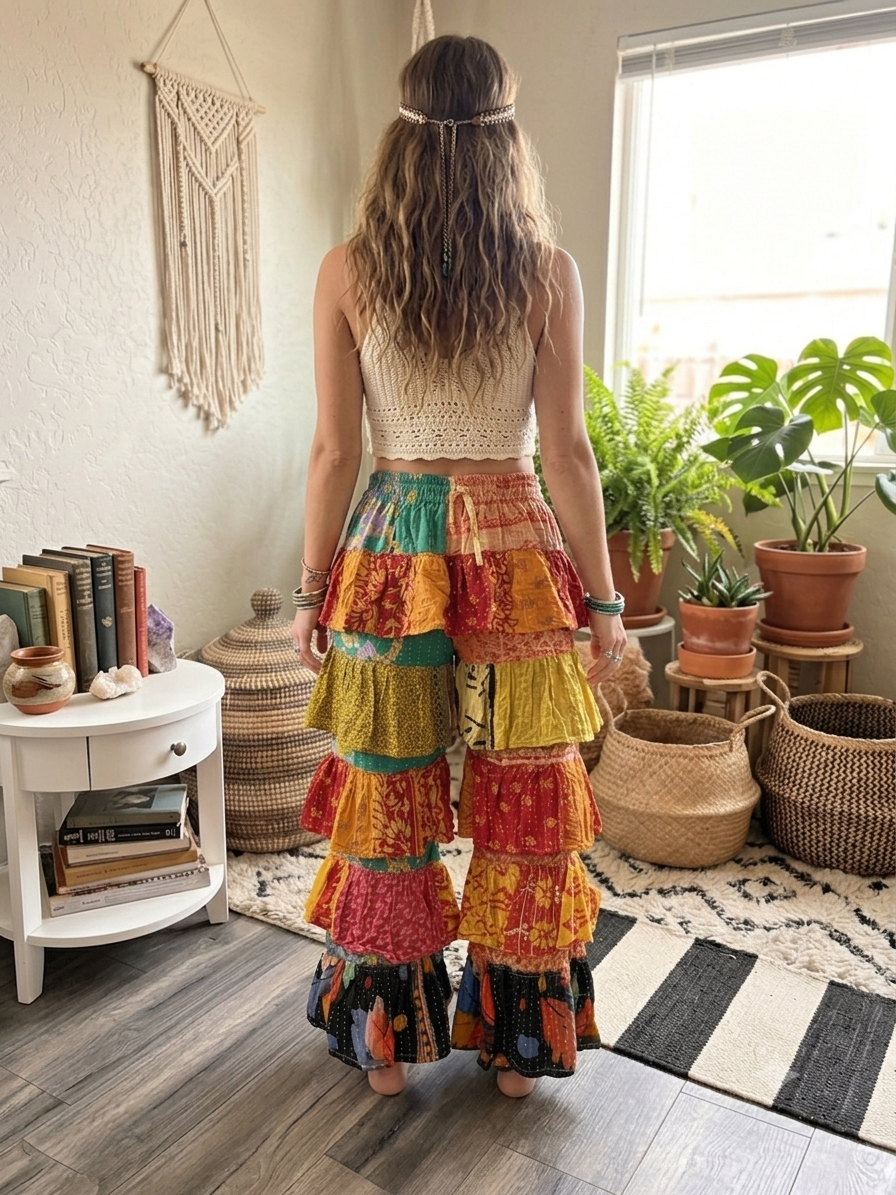 Claire Tiered Simi Kantha pants
