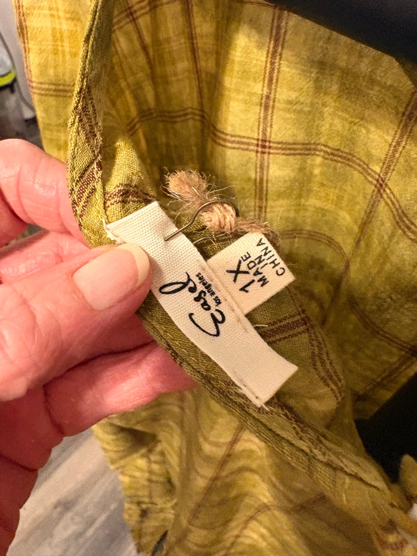 Green Plaid Ruffle Top 1X
