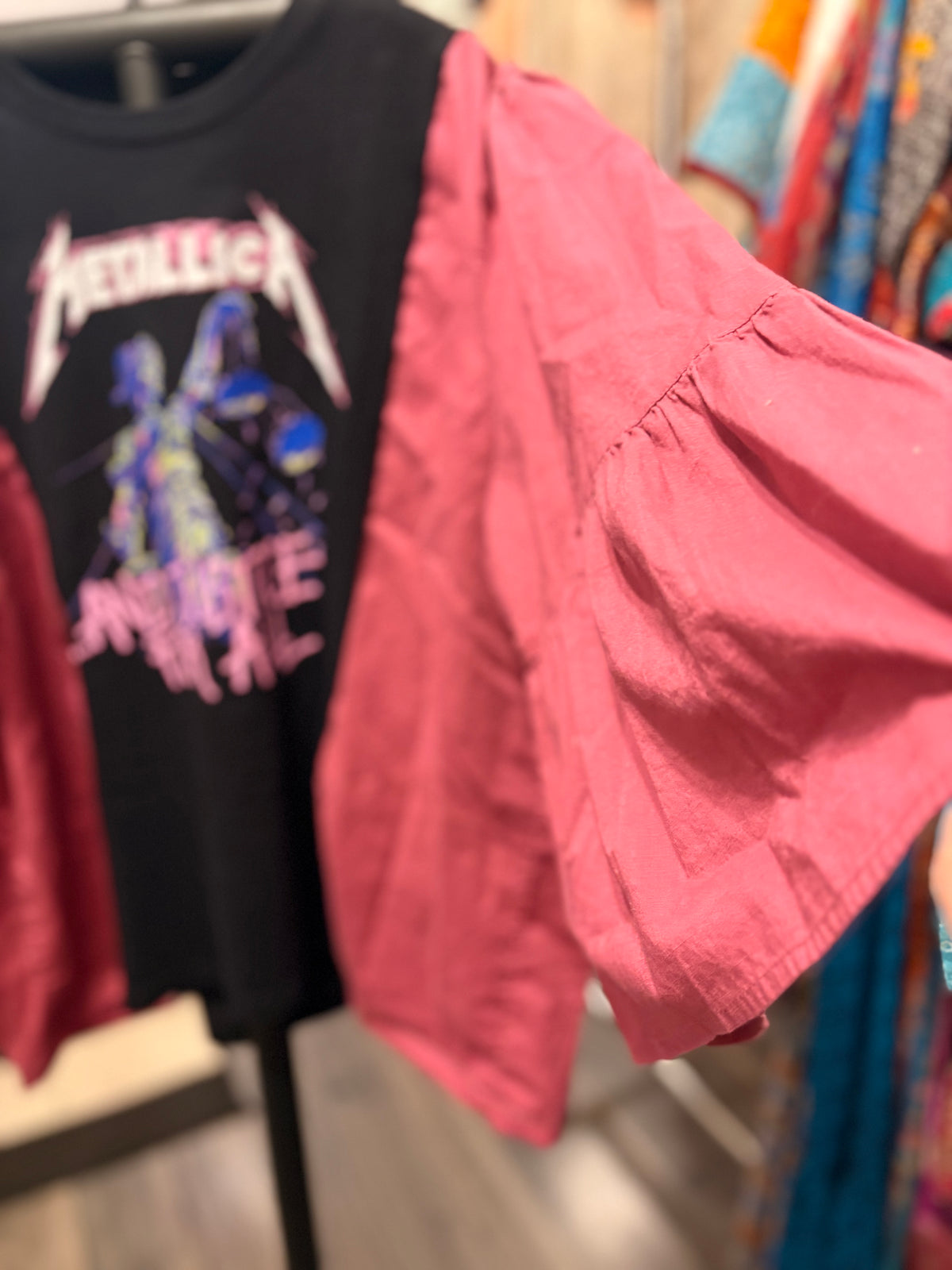 Justice Upcycled Flare Sleeve Tee One Size Fits a Small to XL
