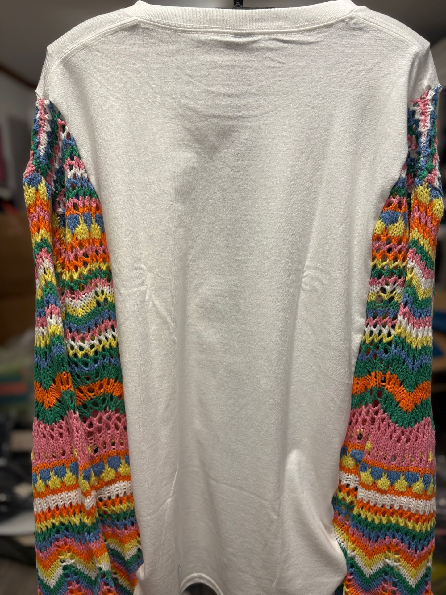 Sit With Us Upcycled Crochet Sweater Tee One Size Fits a Small to XXL Oversized