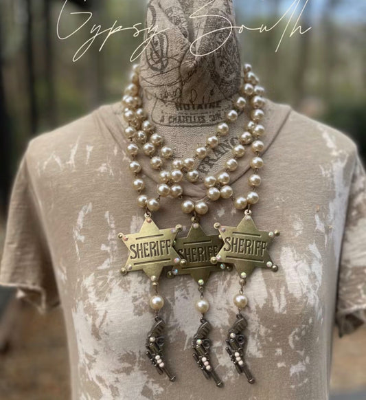 New Sheriff In Town Handcrafted Necklace
