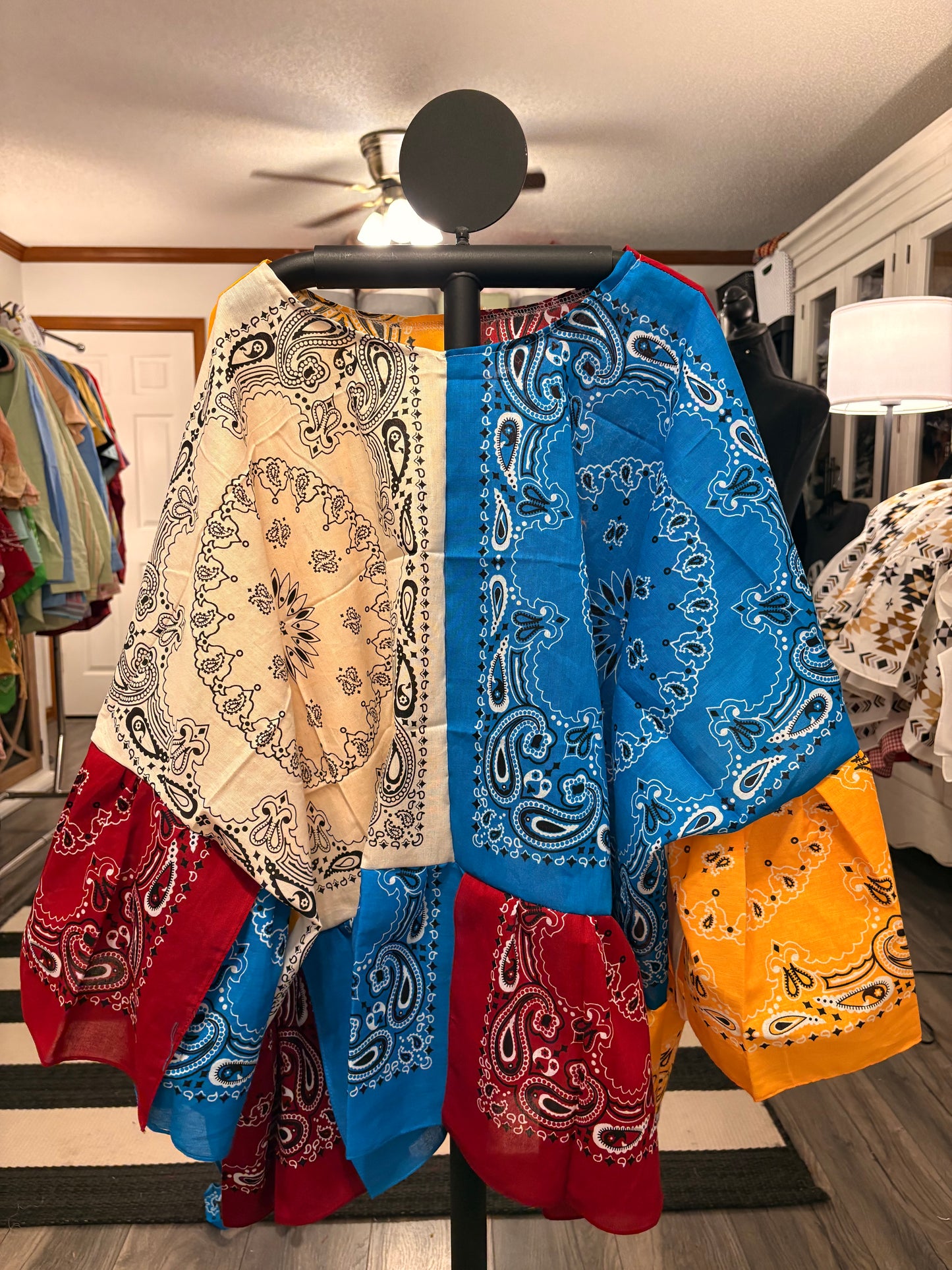 Harvest Moon Bandana Ruffled Poncho One Size Fits a Small to 3X