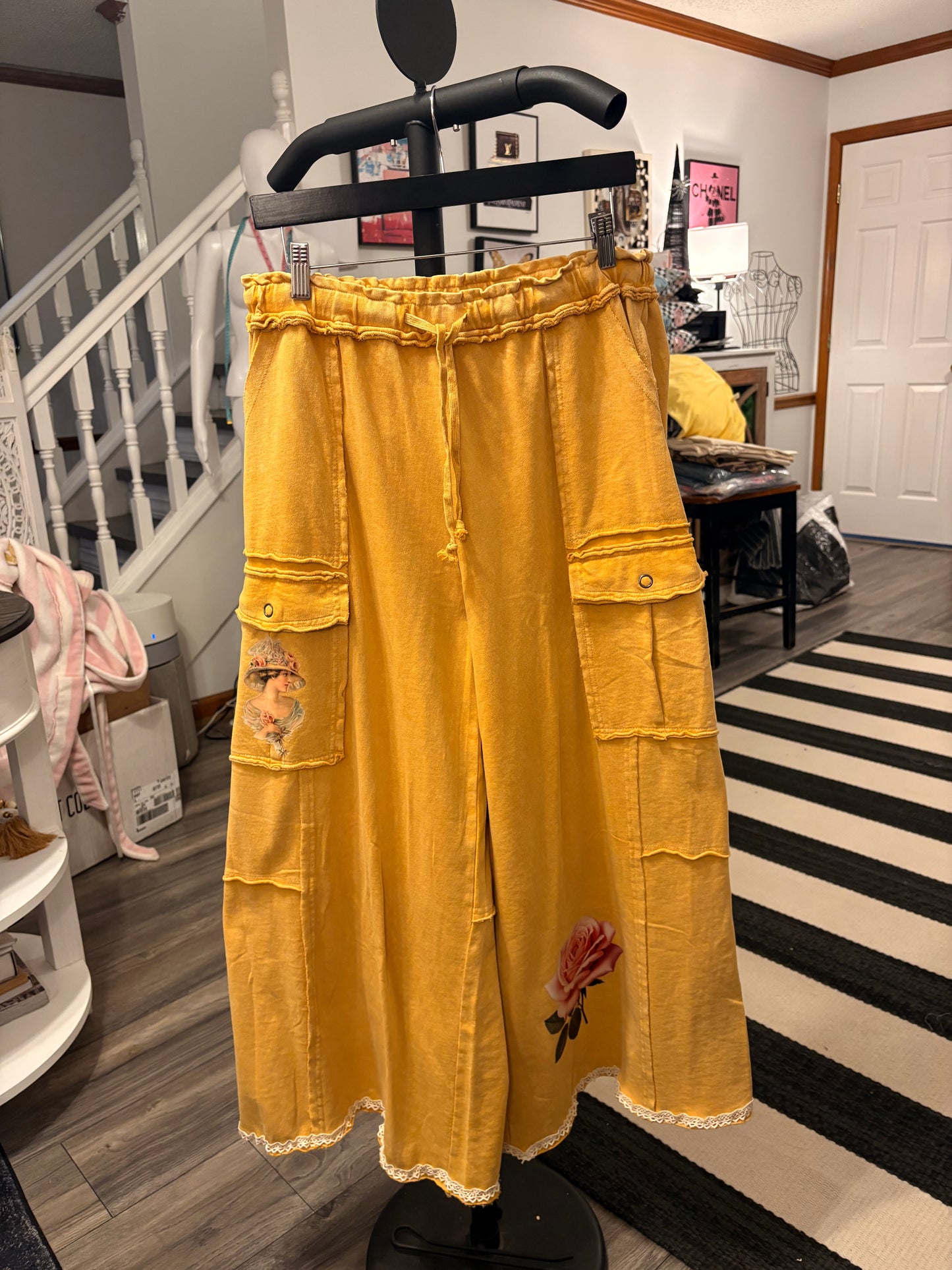 Pretty Rose “Junk” Terry Knit Cargo Pants Size 1X (14/16)