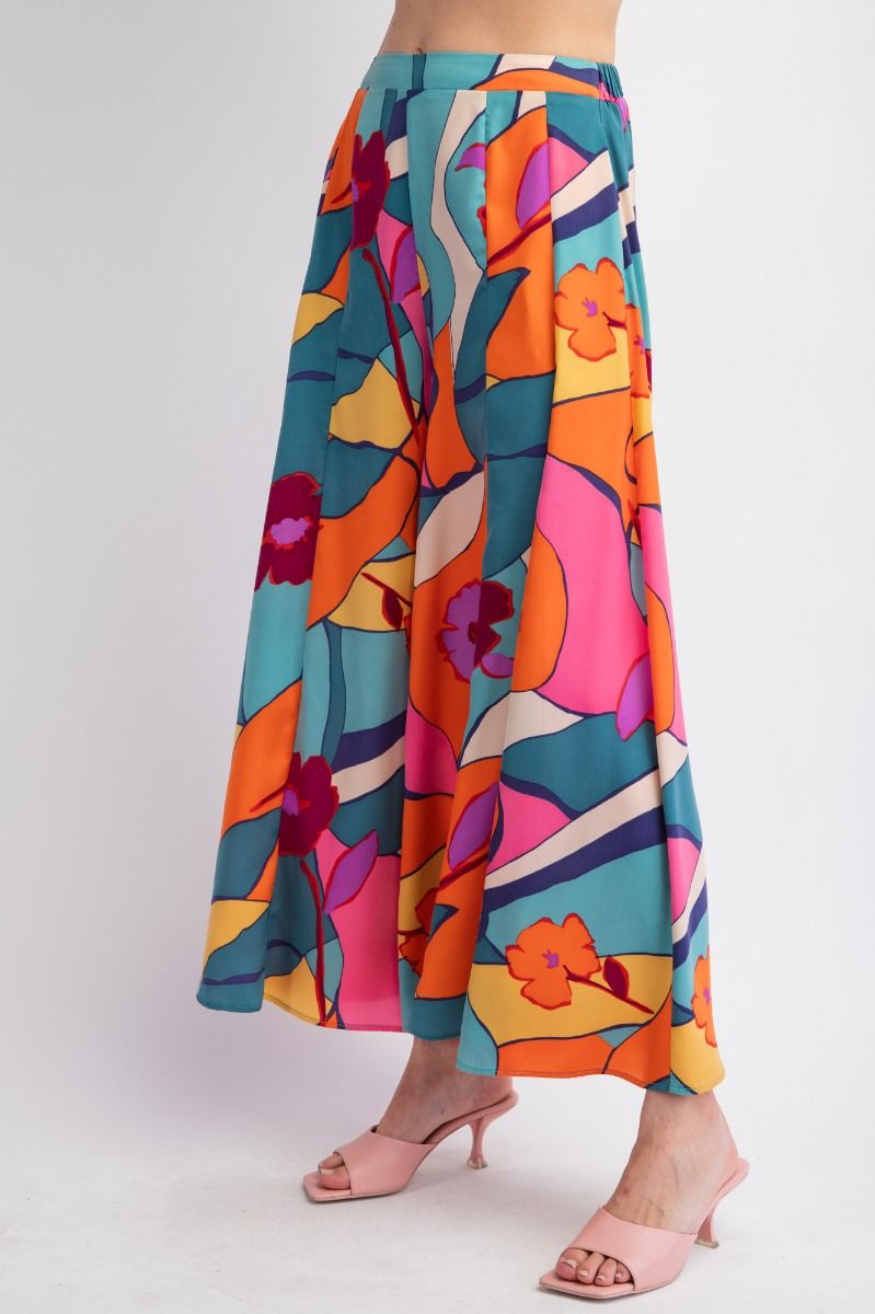 Teal Mirabelle Wide Leg Satin Pants