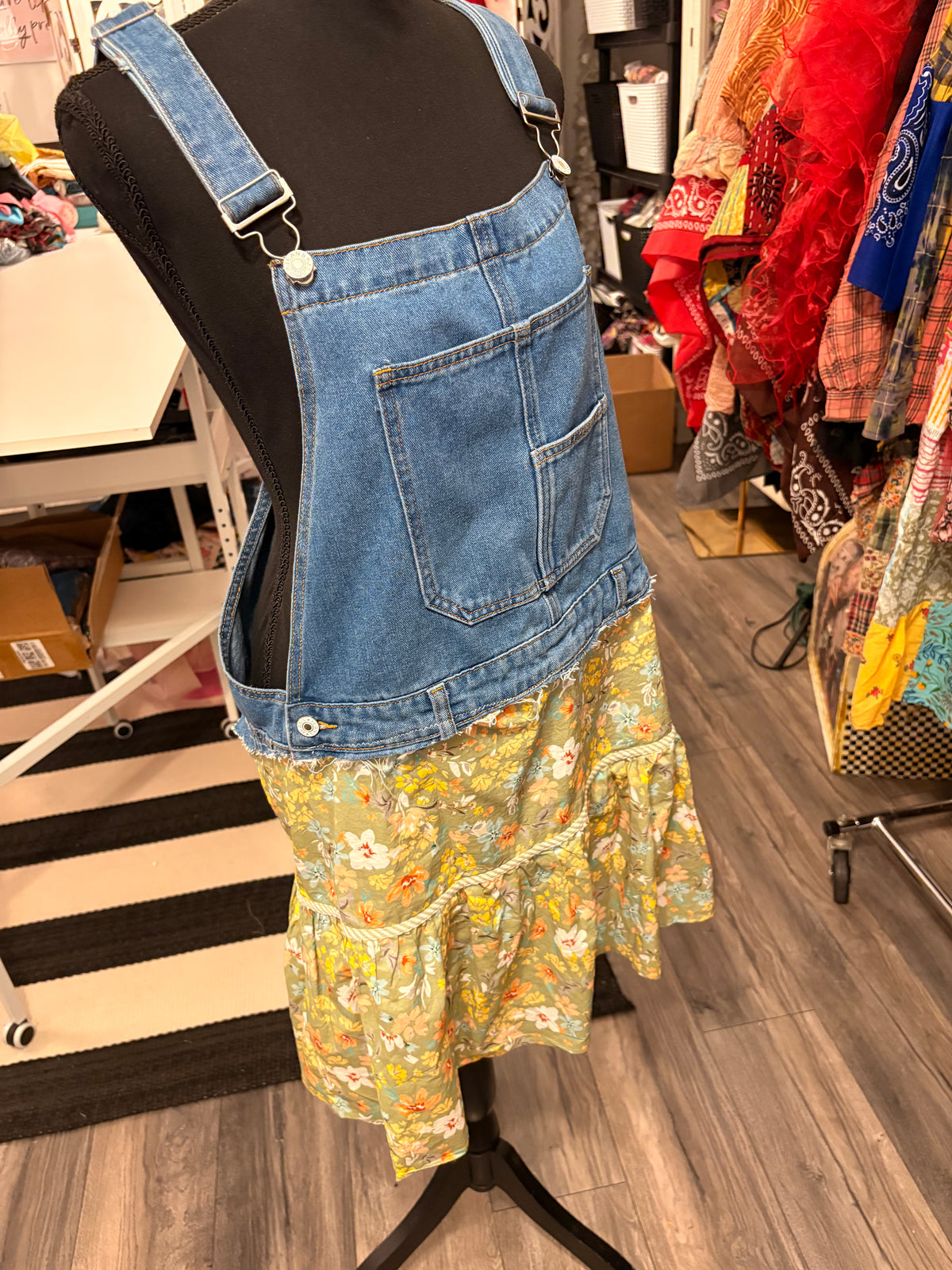 On The Prairie Overall Dress Fits a Size Small/Medium 4/6/8