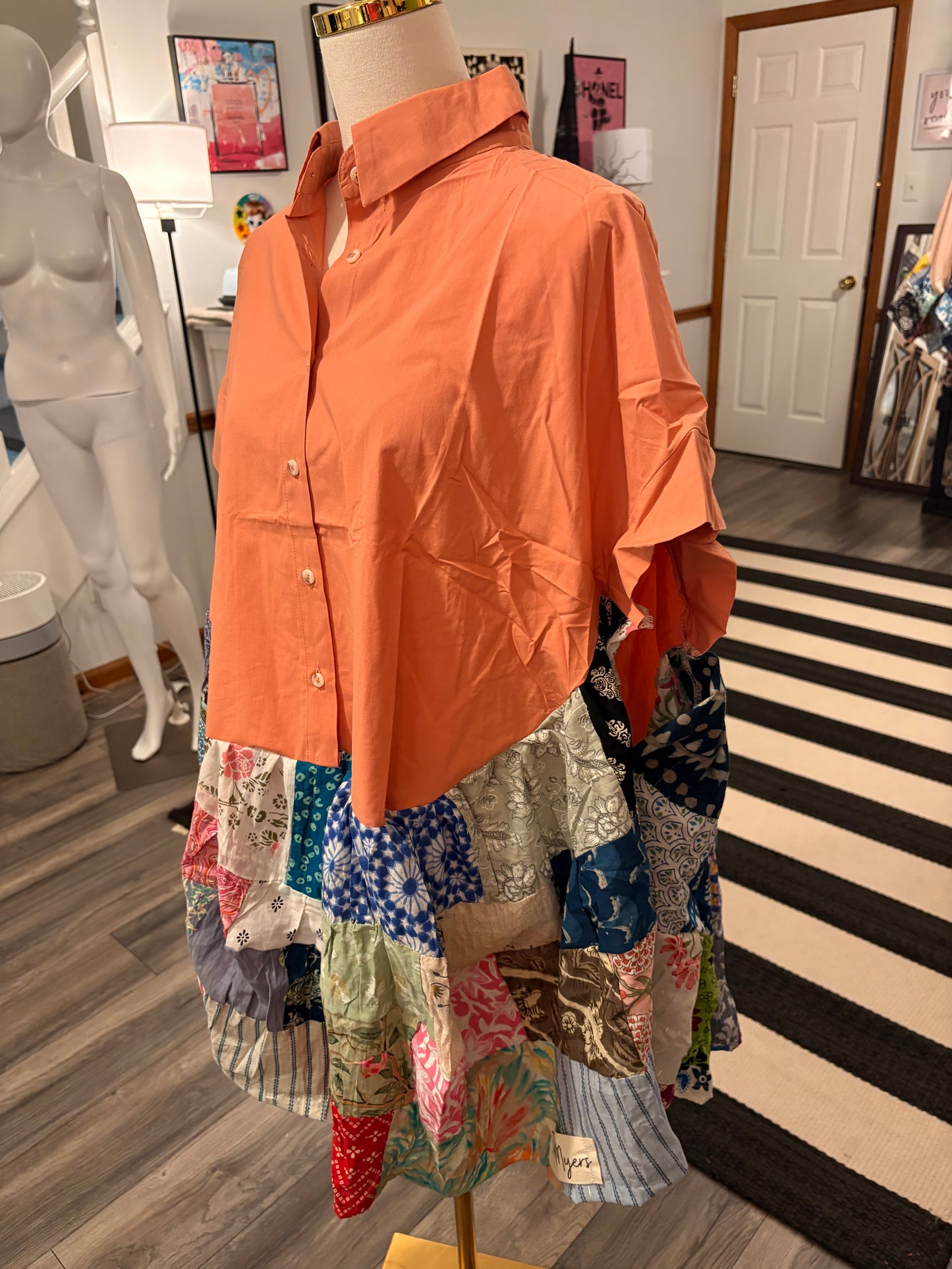 Amelia Upcycled Butterfly Poncho One Size Fits a Large to 3X