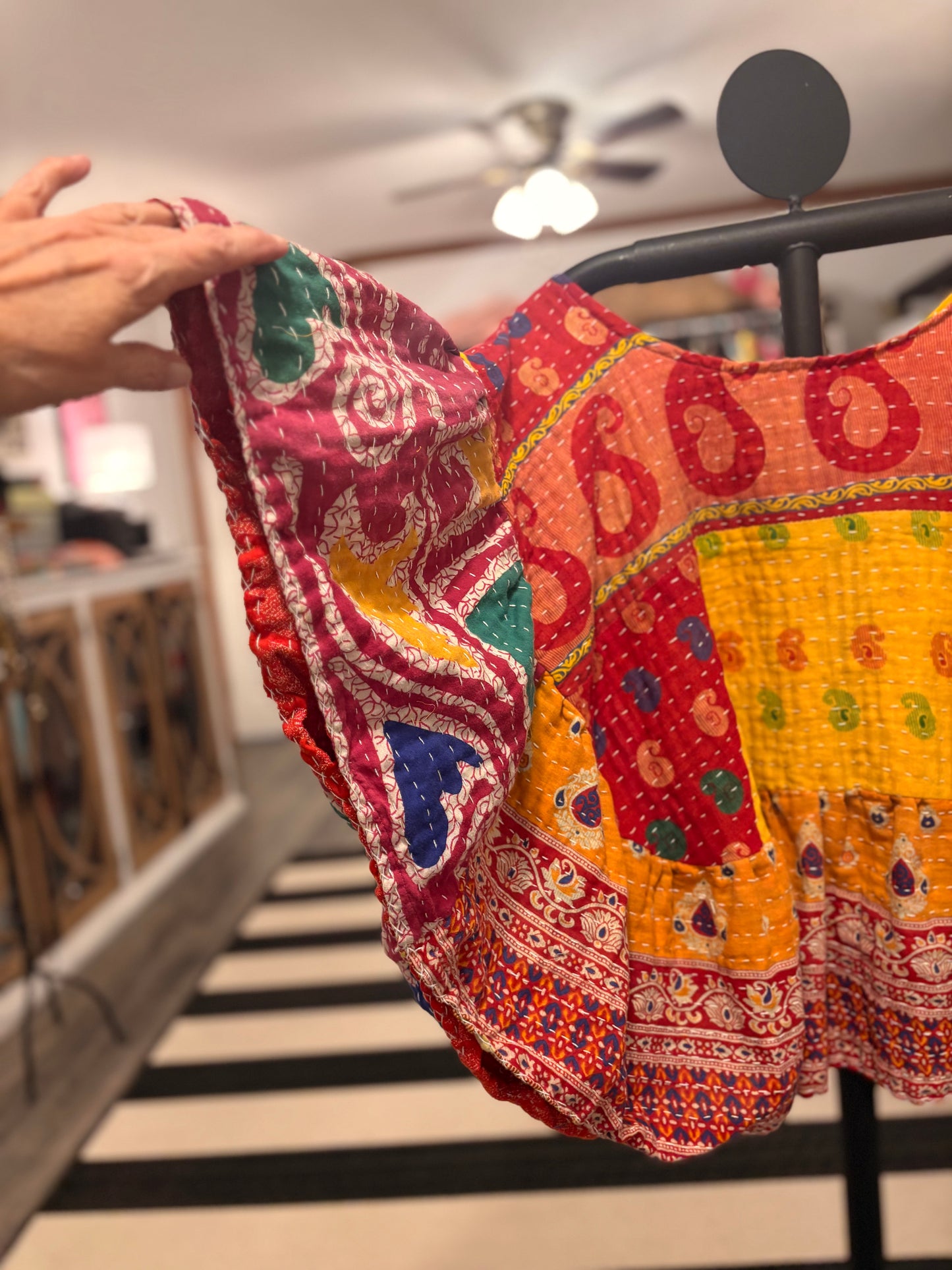 Janice Kantha Circle Top One Size Fits a Small to 3X