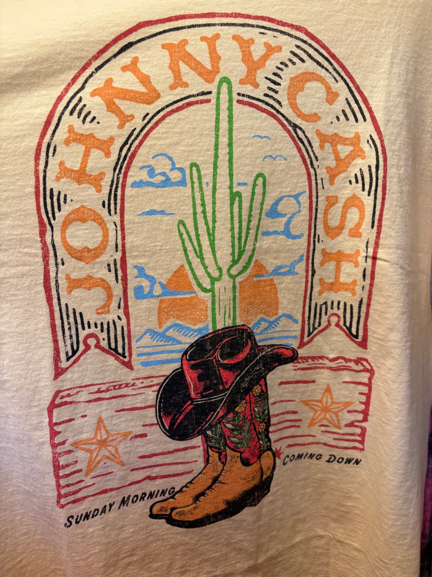 Walk The Line Upcycled Frayed Patchwork Tee One Size Fits a Large to 3X