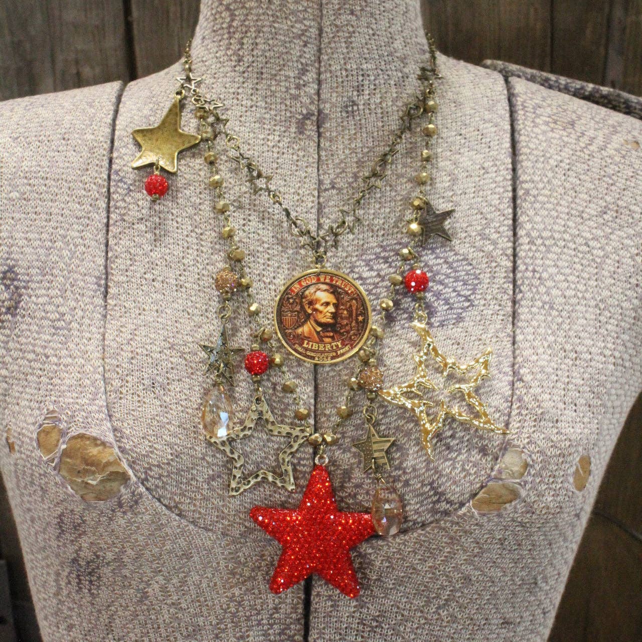 In God We Trust Golden Charm'd Necklace