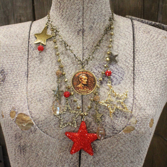 In God We Trust Golden Charm'd Necklace