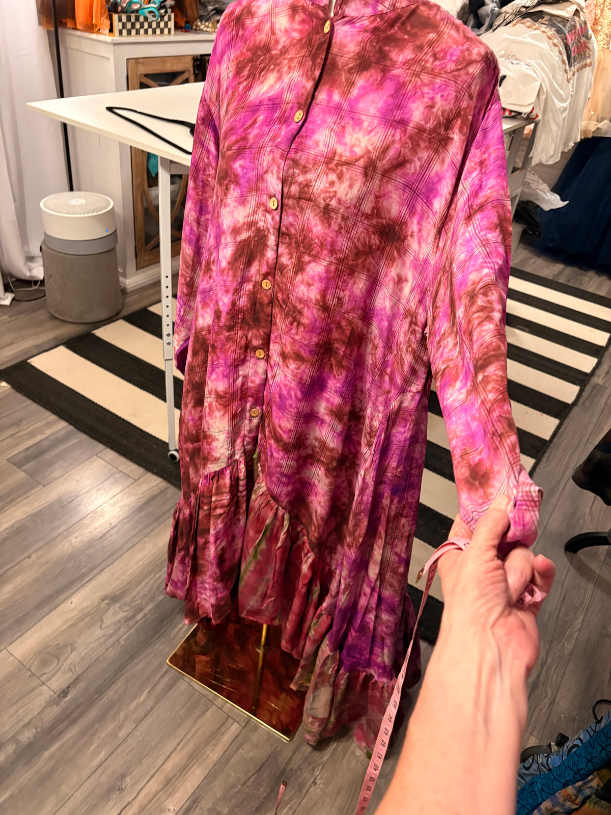 Meredith Hi/Lo Silk Ruffled Duster One Size Fits Small to 3X 2-22