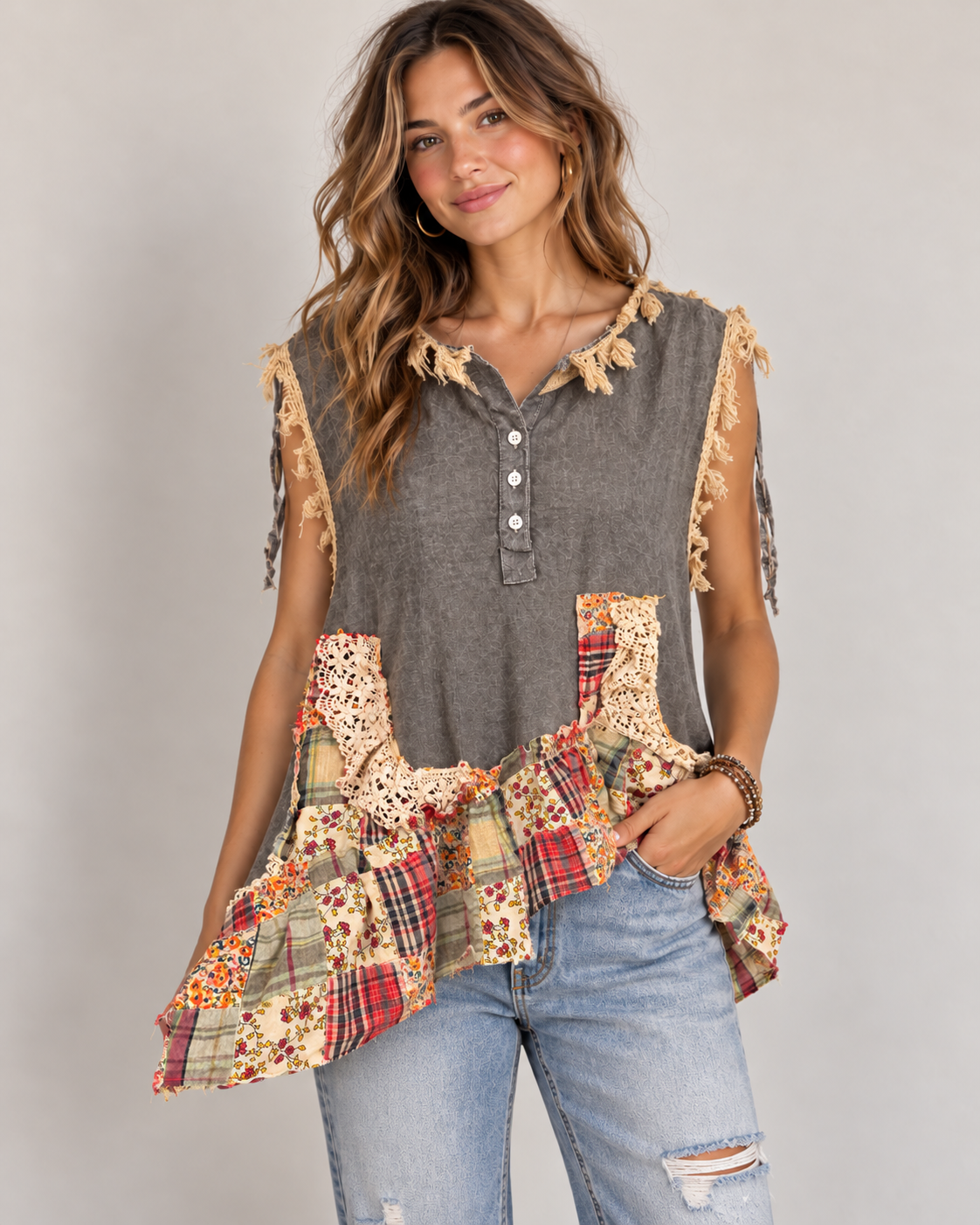 Holly Hobby Ruffled Top One Size Fits Small to XL