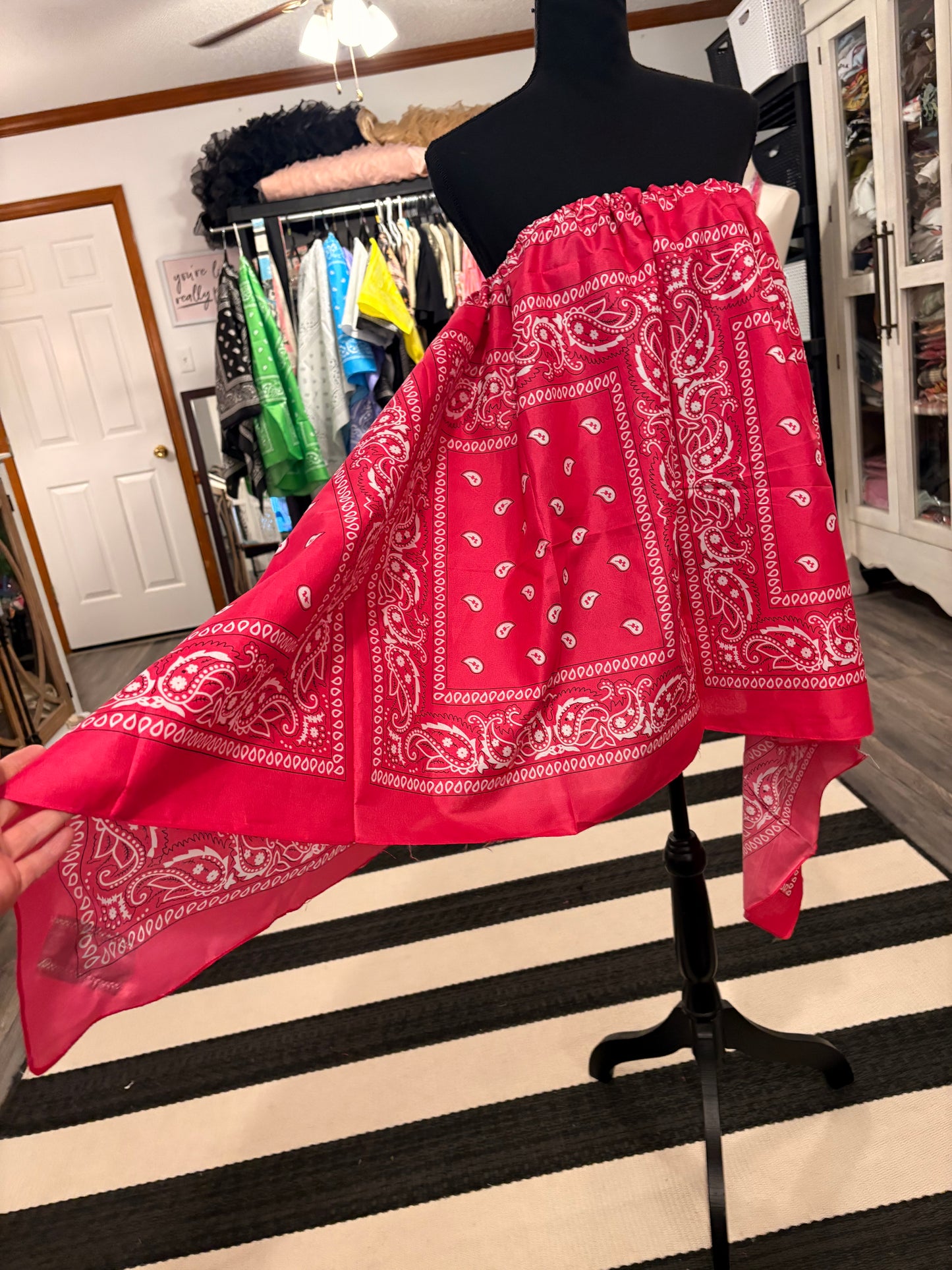 Fuchsia Bandana Skirt Fits a Small to 3X