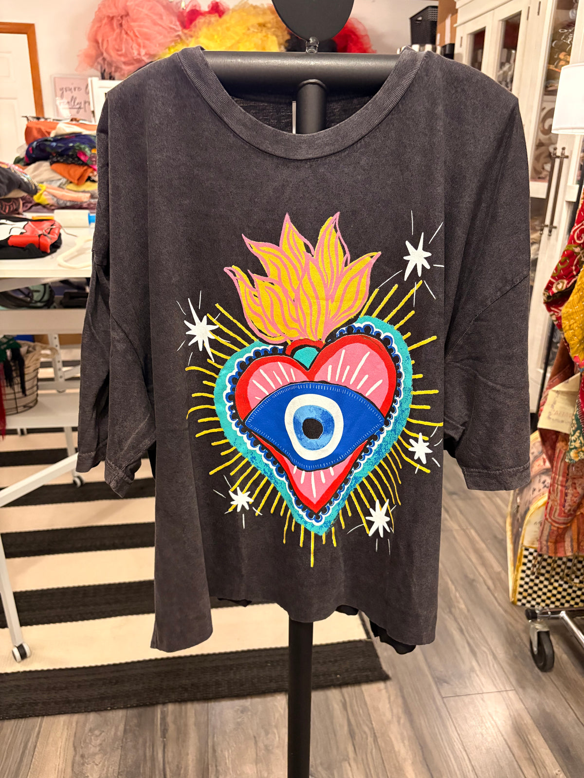 Sacred Heart Oversized Cut Off Tee