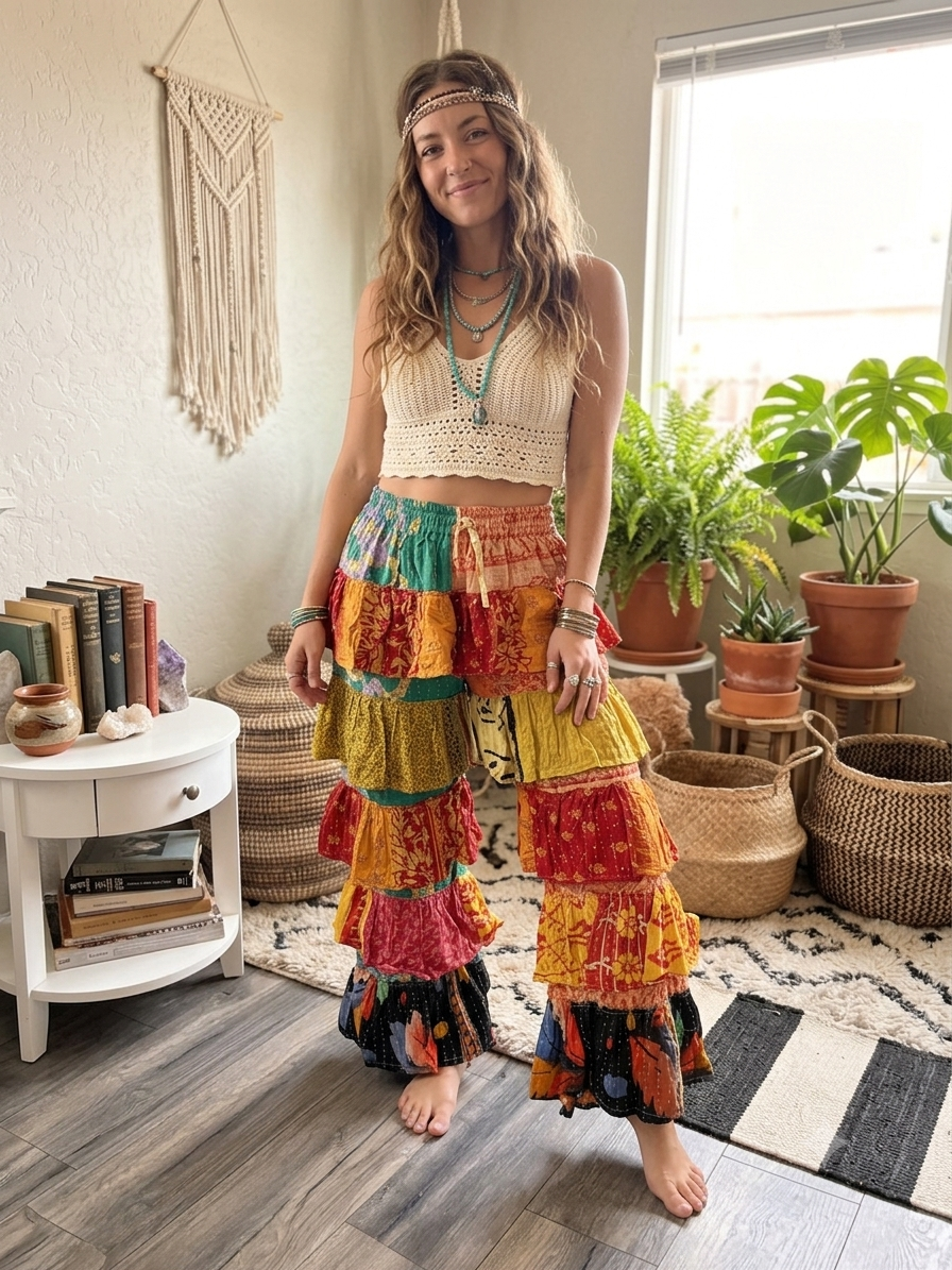 Claire Tiered Simi Kantha pants