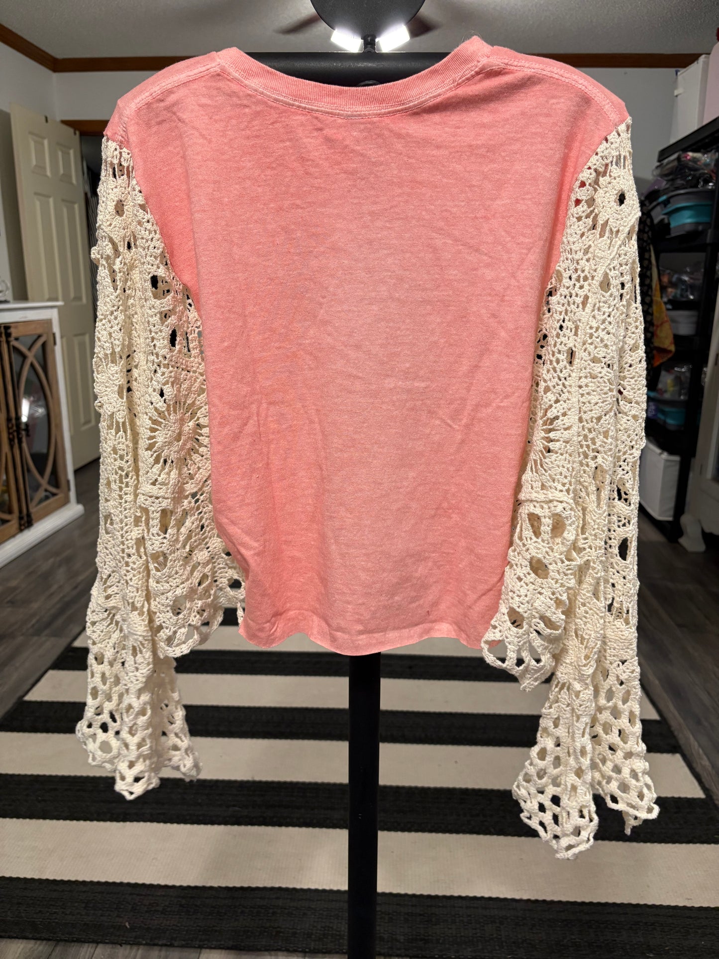 Degas Upcycled Crochet Tee Fits a Small to XL Cropped