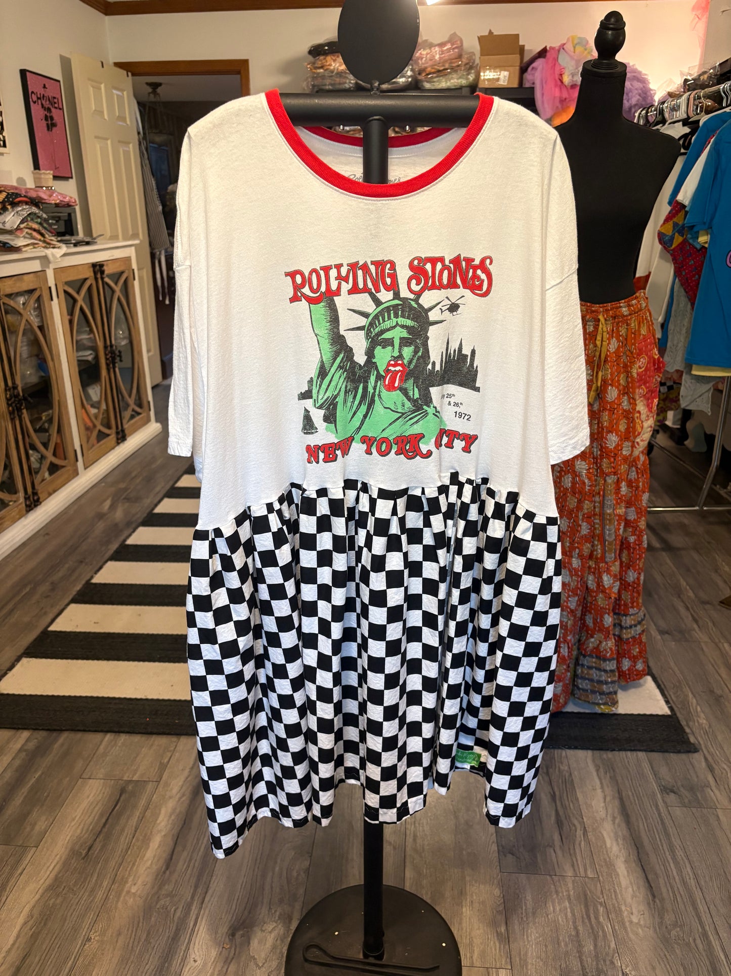 Rolling Stones Peekaboo Rockstar Dress One Size Fits Most