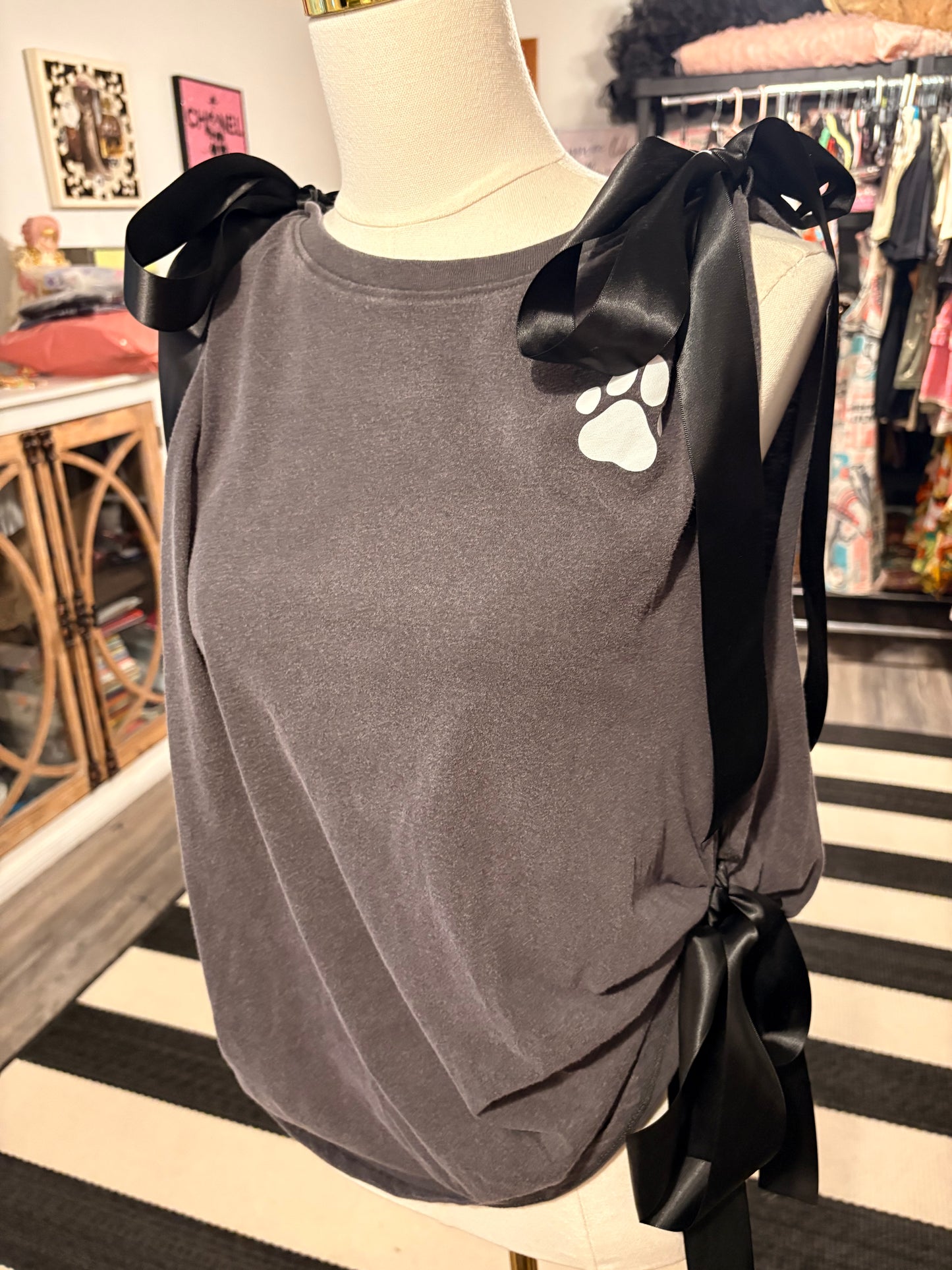 Dog Mom Upcycled Ribbon Tank One Size Fits Small to Large