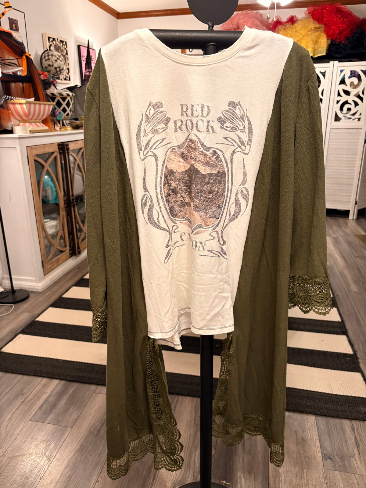 Red Rock Upcycled Kimono Tee One Size fits a Small to XL