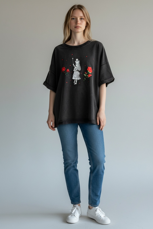 Drink Me “Junk” Tee OVERSIZED Acid Washed One Size Fits a Large to 3X