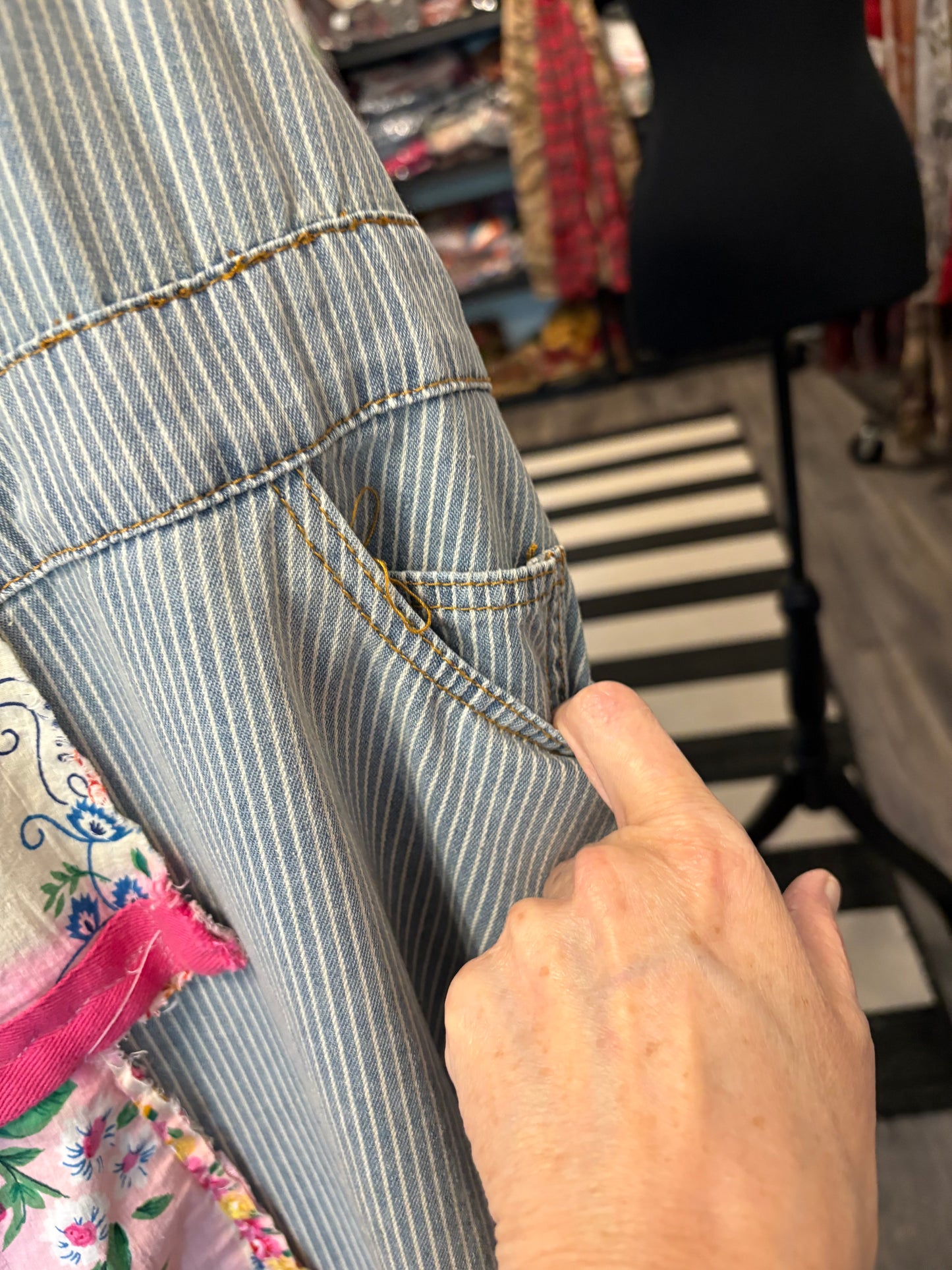 Rose Garden Upcycled Patchwork Overall Dress One Size Fits a Small to XXL