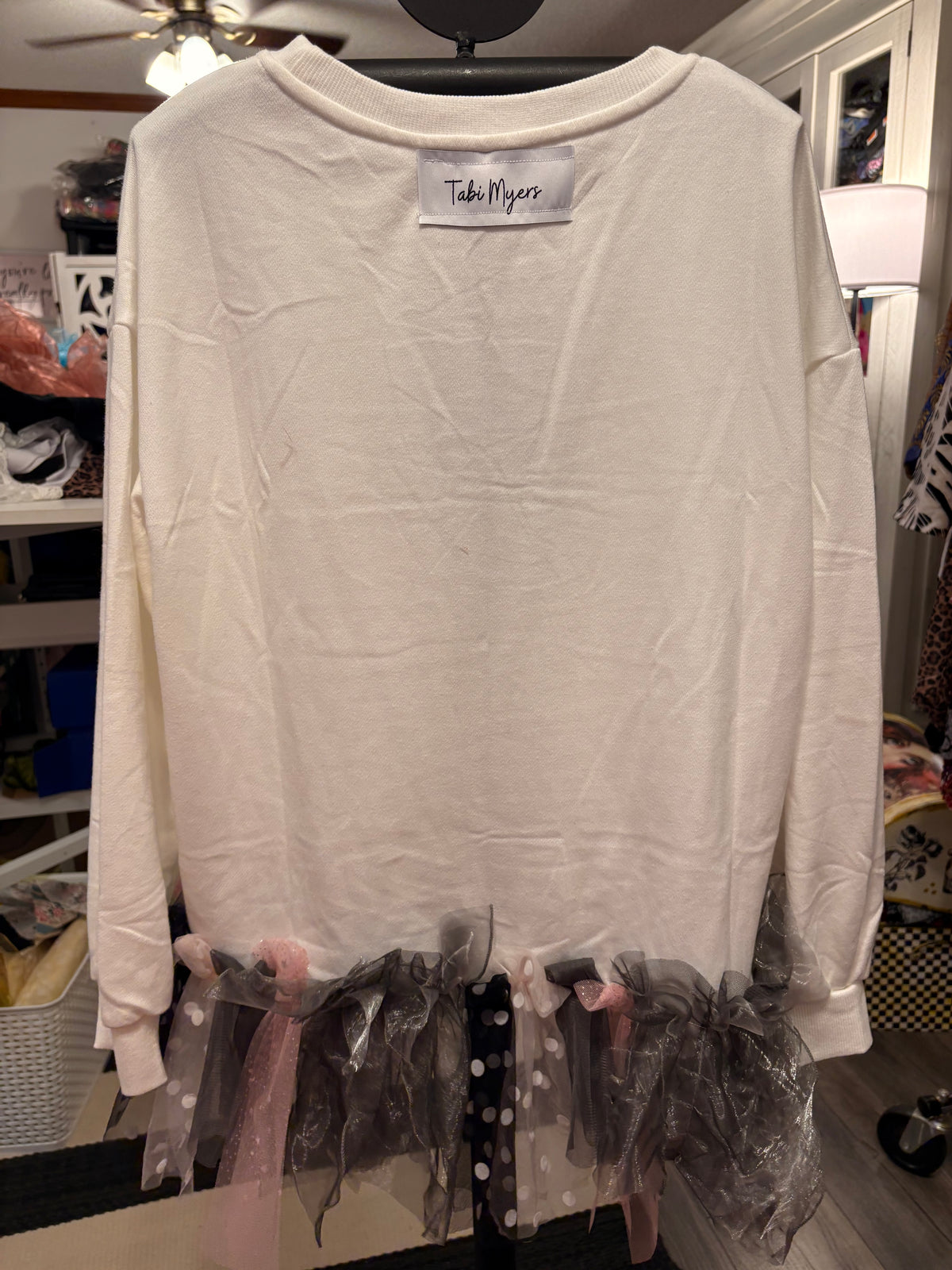 Change For The Good Fringe Hi/Lo Sweatshirt One Size Fits XS to Medium